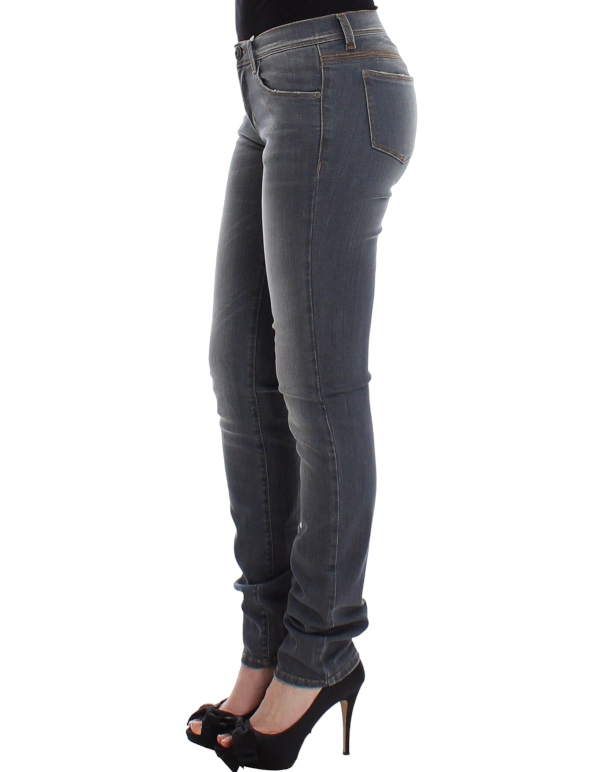 Ermanno Scervino Schicke graue Slim-Fit-Röhrenjeans