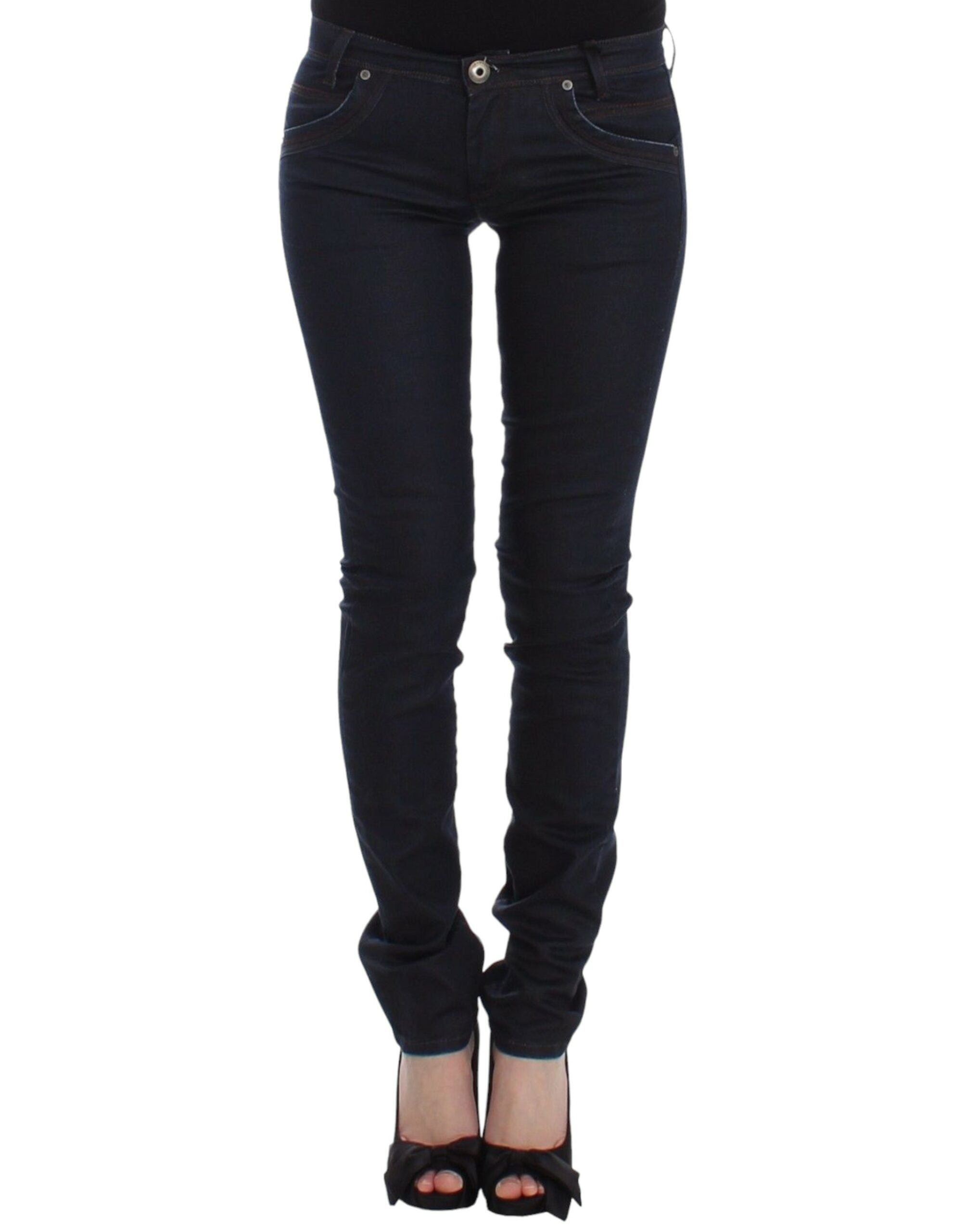 Ermanno Scervino Schicke dunkelblaue Slim Jeans für eleganten Style