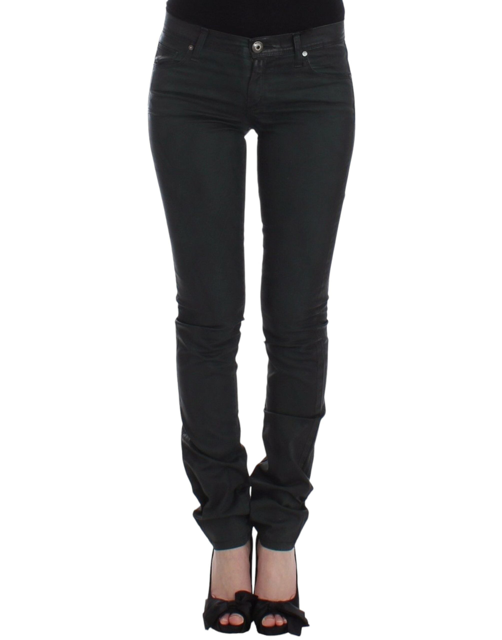 Ermanno Scervino Elegante dunkelgrüne Slim-Fit-Jeans