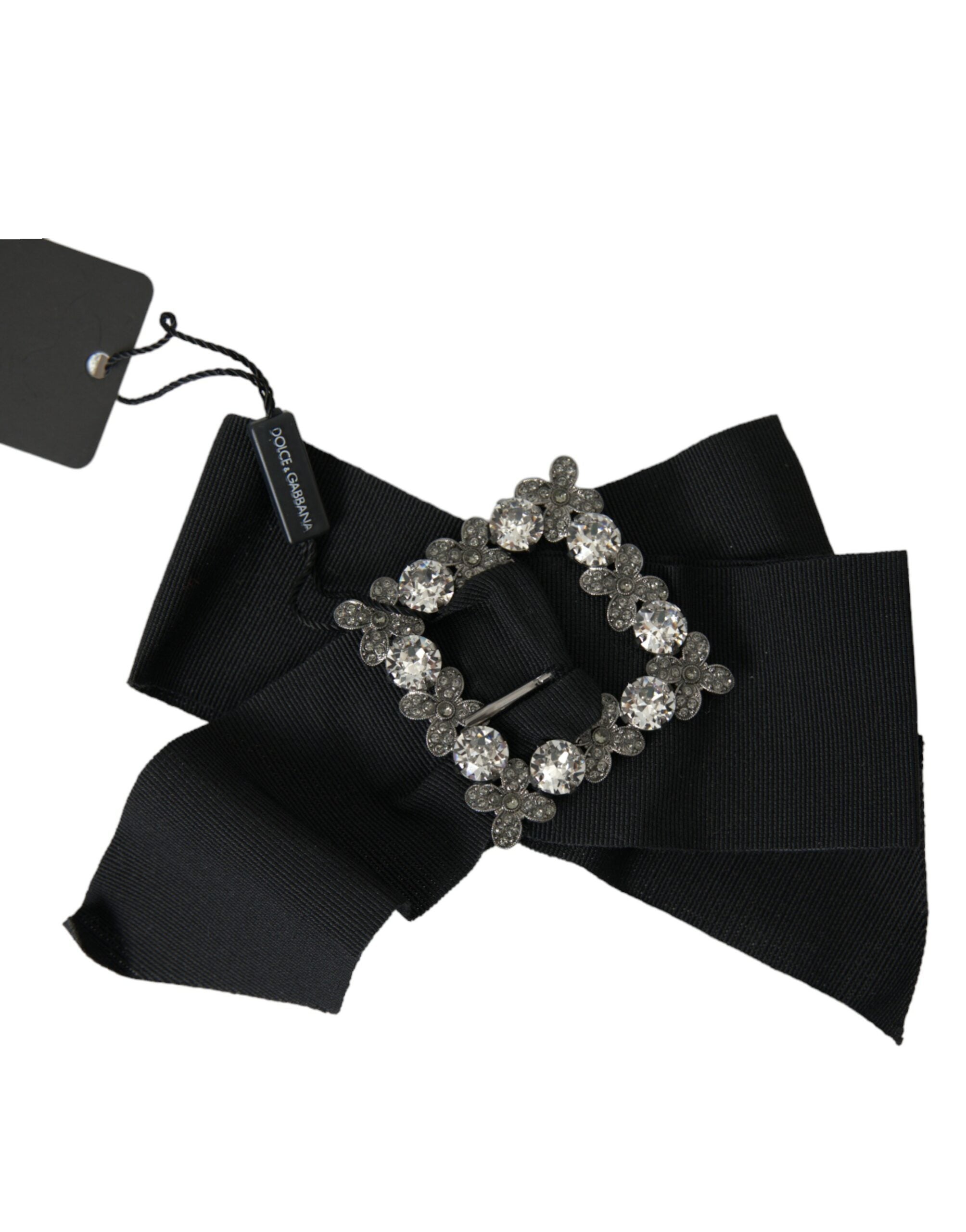 Agrafă de păr Dolce &amp; Gabbana neagră cu cristale Swarovski