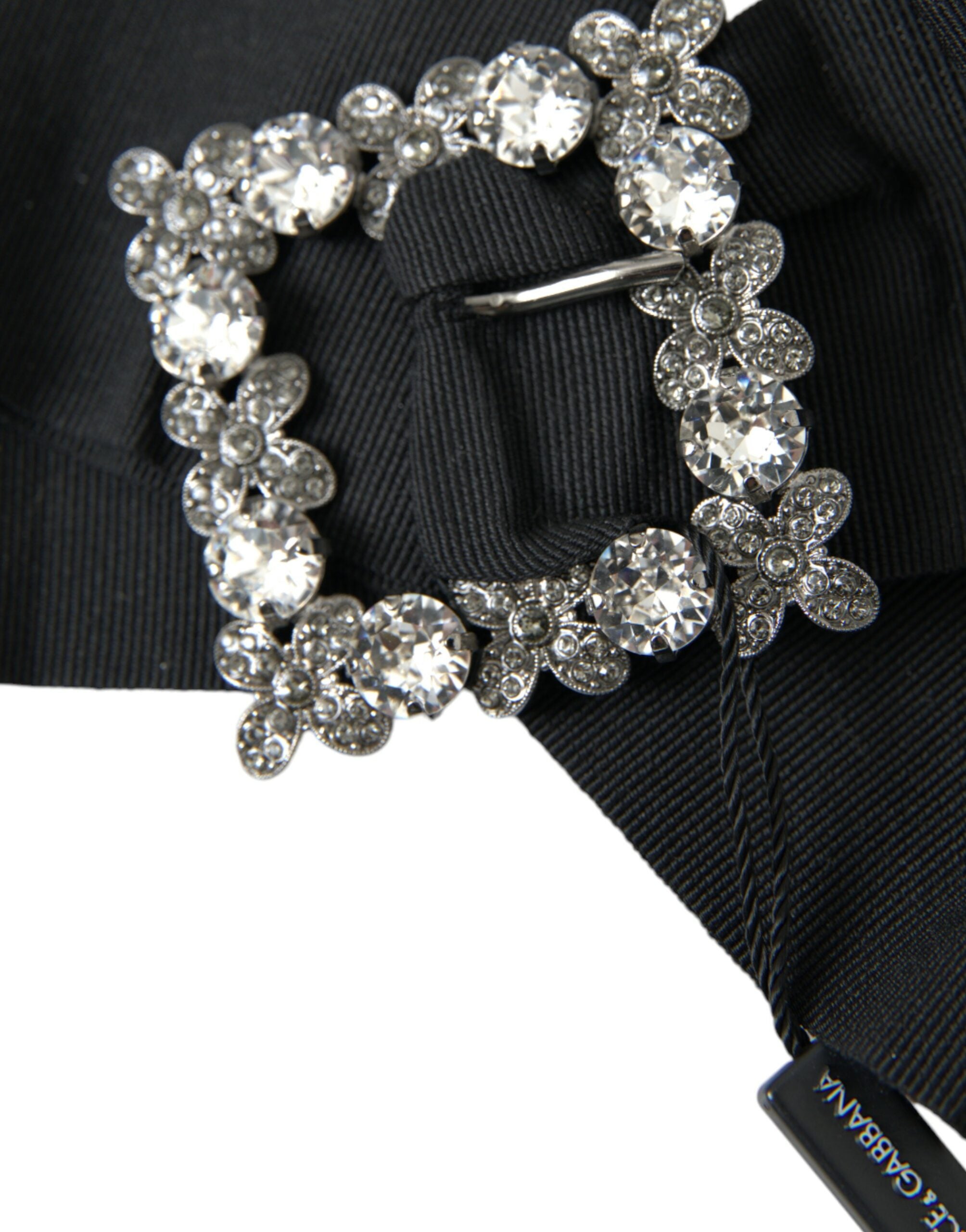 Agrafă de păr Dolce &amp; Gabbana neagră cu cristale Swarovski