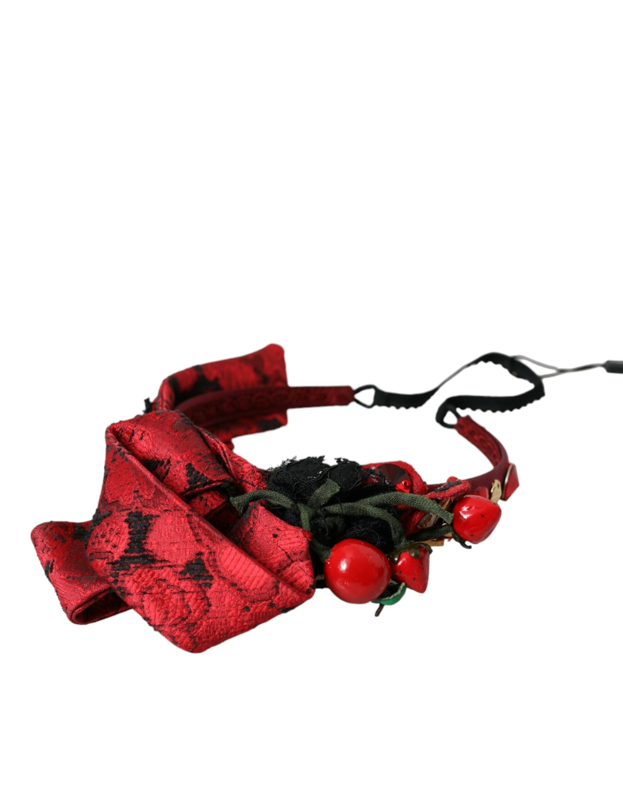 Dolce &amp; Gabbana Bandă de păr cu imprimeu Red Cherry Sicily pentru femei