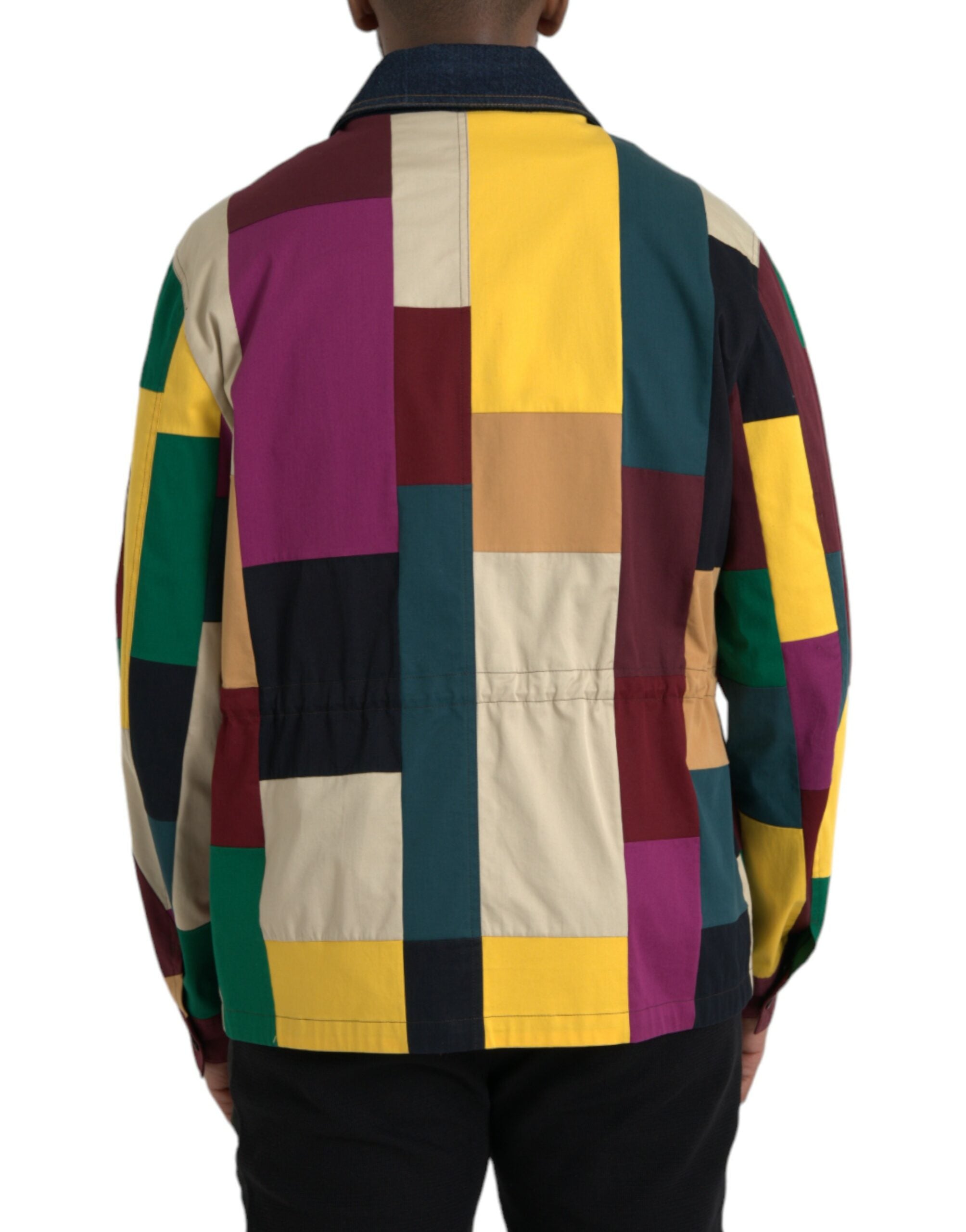 Dolce &amp; Gabbana Jachetă din bumbac cu guler multicolor cu model patchwork