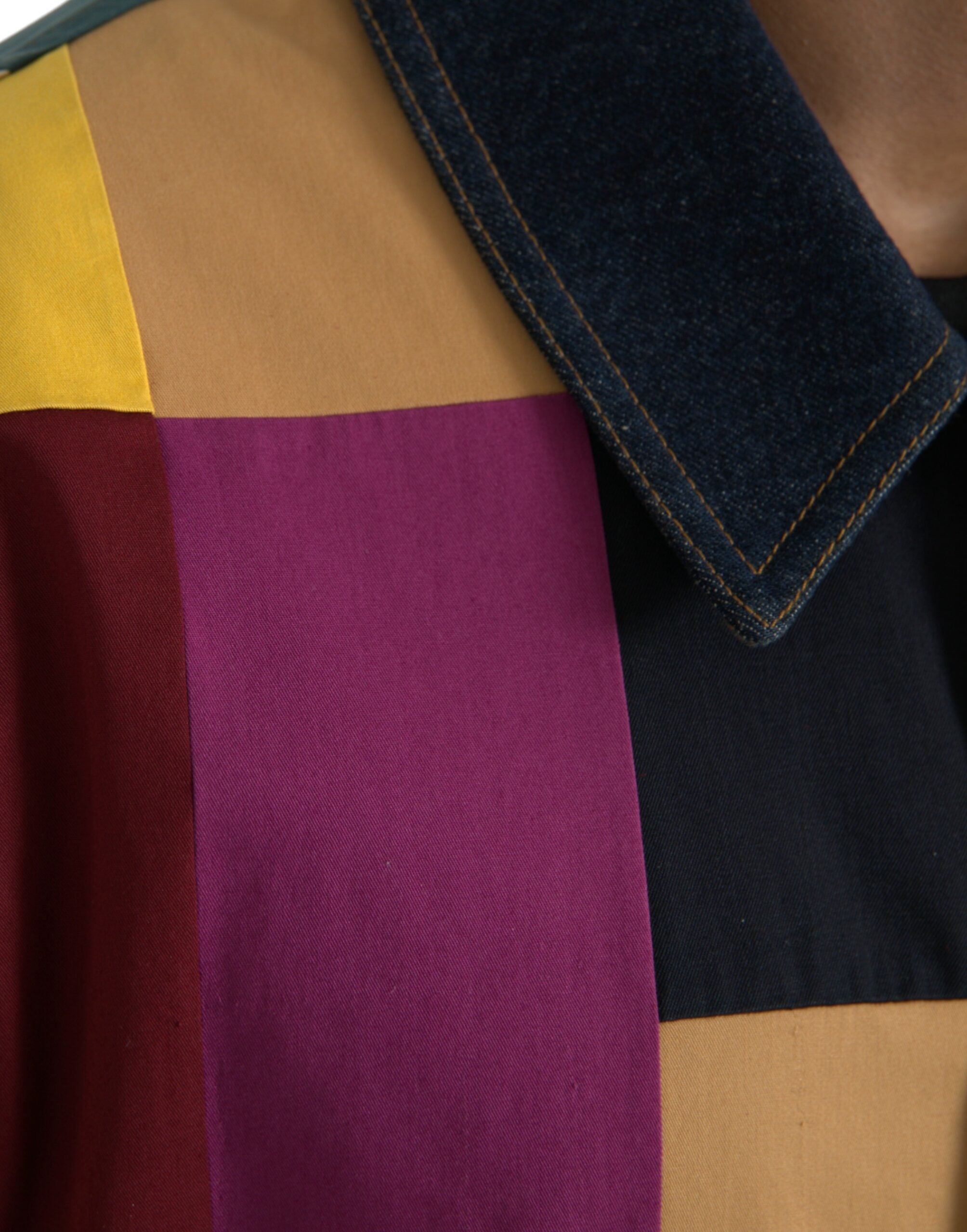 Dolce &amp; Gabbana Jachetă din bumbac cu guler multicolor cu model patchwork