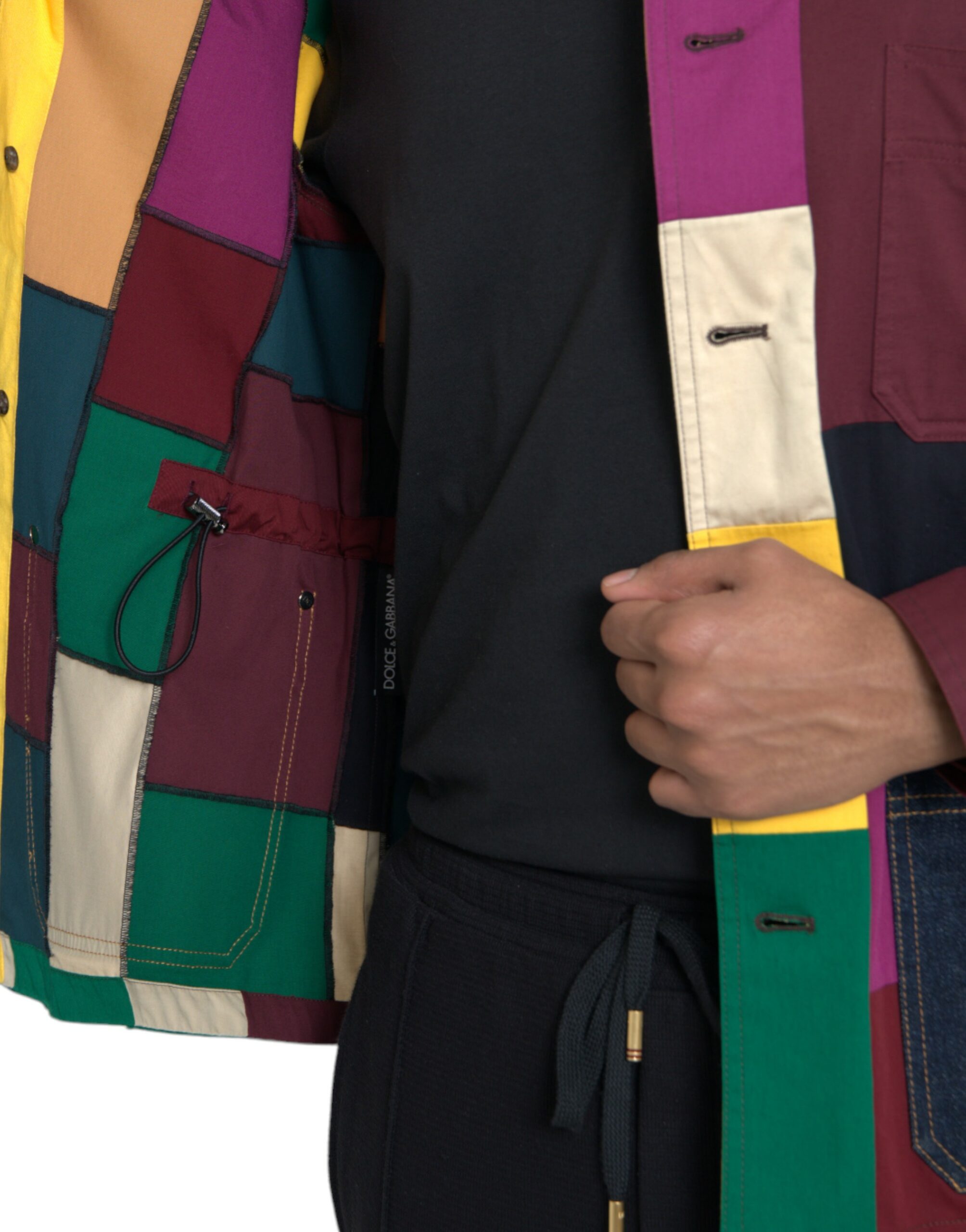 Dolce &amp; Gabbana Jachetă din bumbac cu guler multicolor cu model patchwork