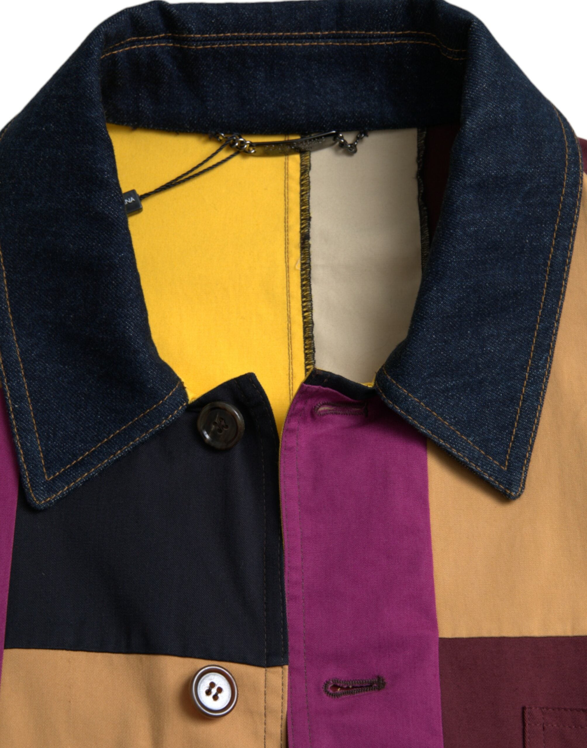 Dolce &amp; Gabbana Jachetă din bumbac cu guler multicolor cu model patchwork