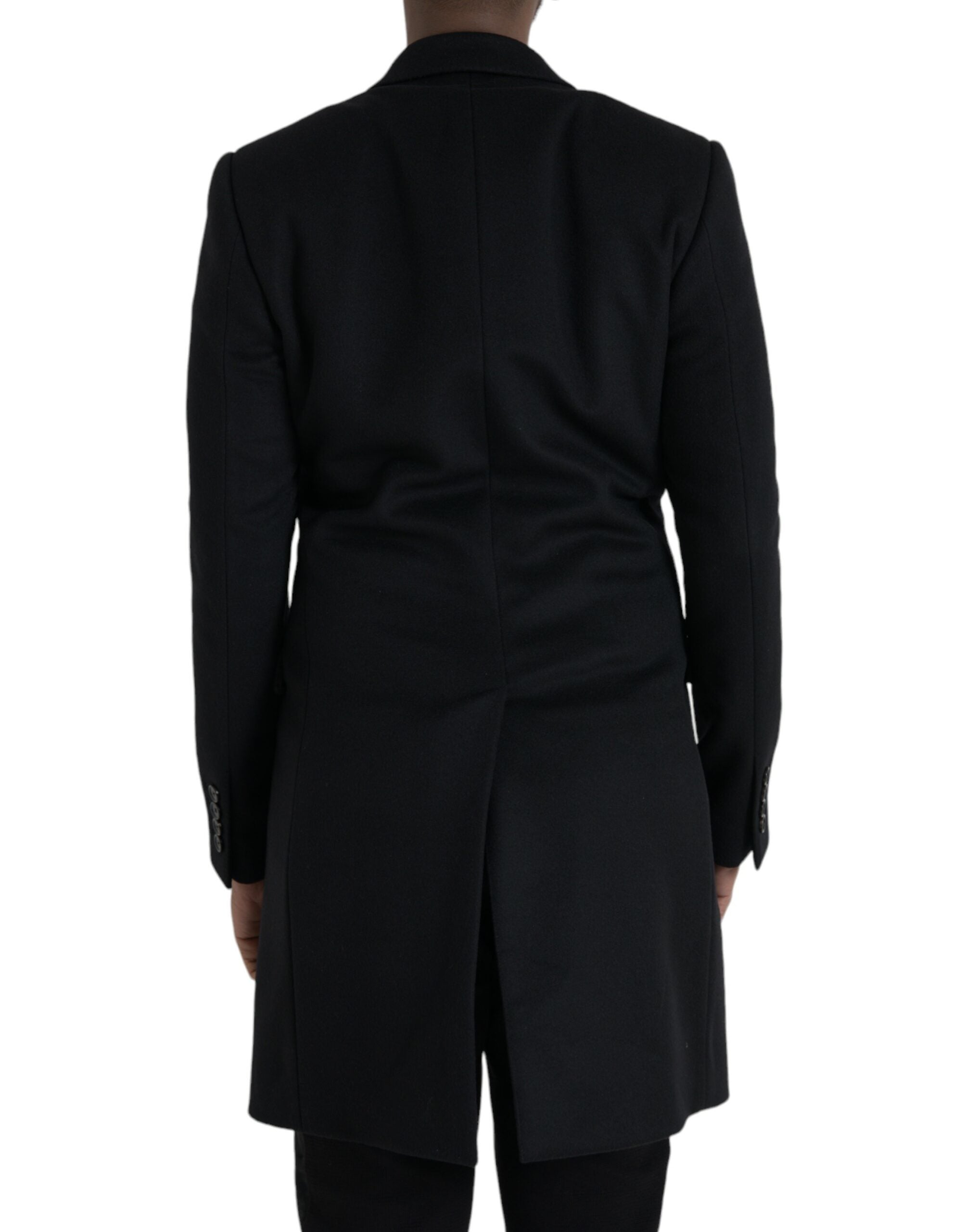 Trench Dolce &amp; Gabbana negru cu un singur nasture