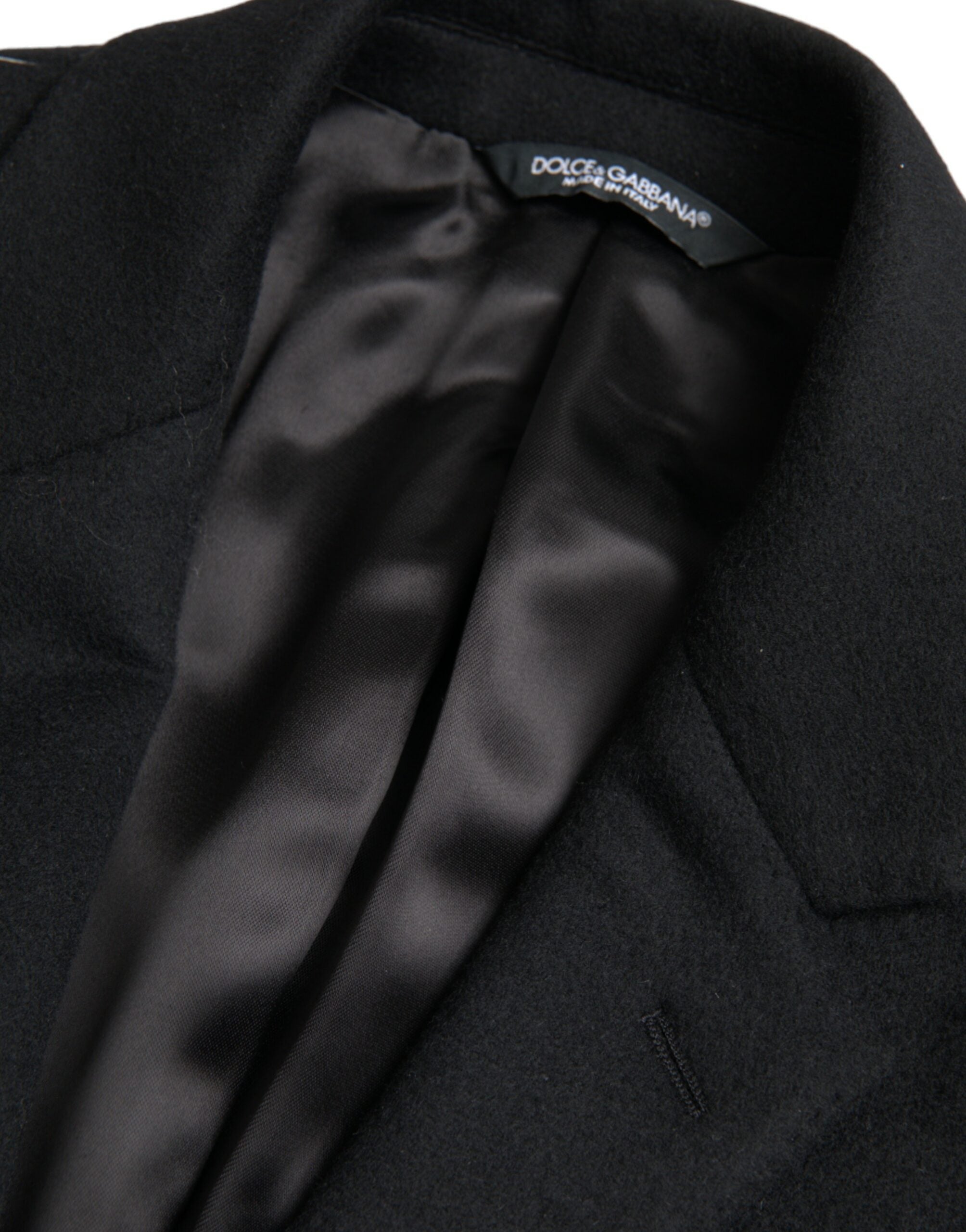Trench Dolce &amp; Gabbana negru cu un singur nasture