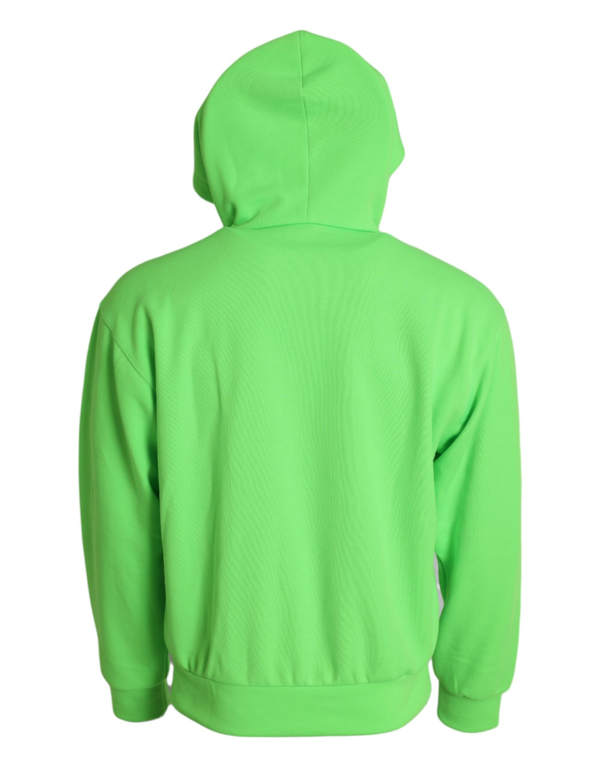 Dolce &amp; Gabbana – Neongrüner Kapuzenpullover mit durchgehendem Reißverschluss
