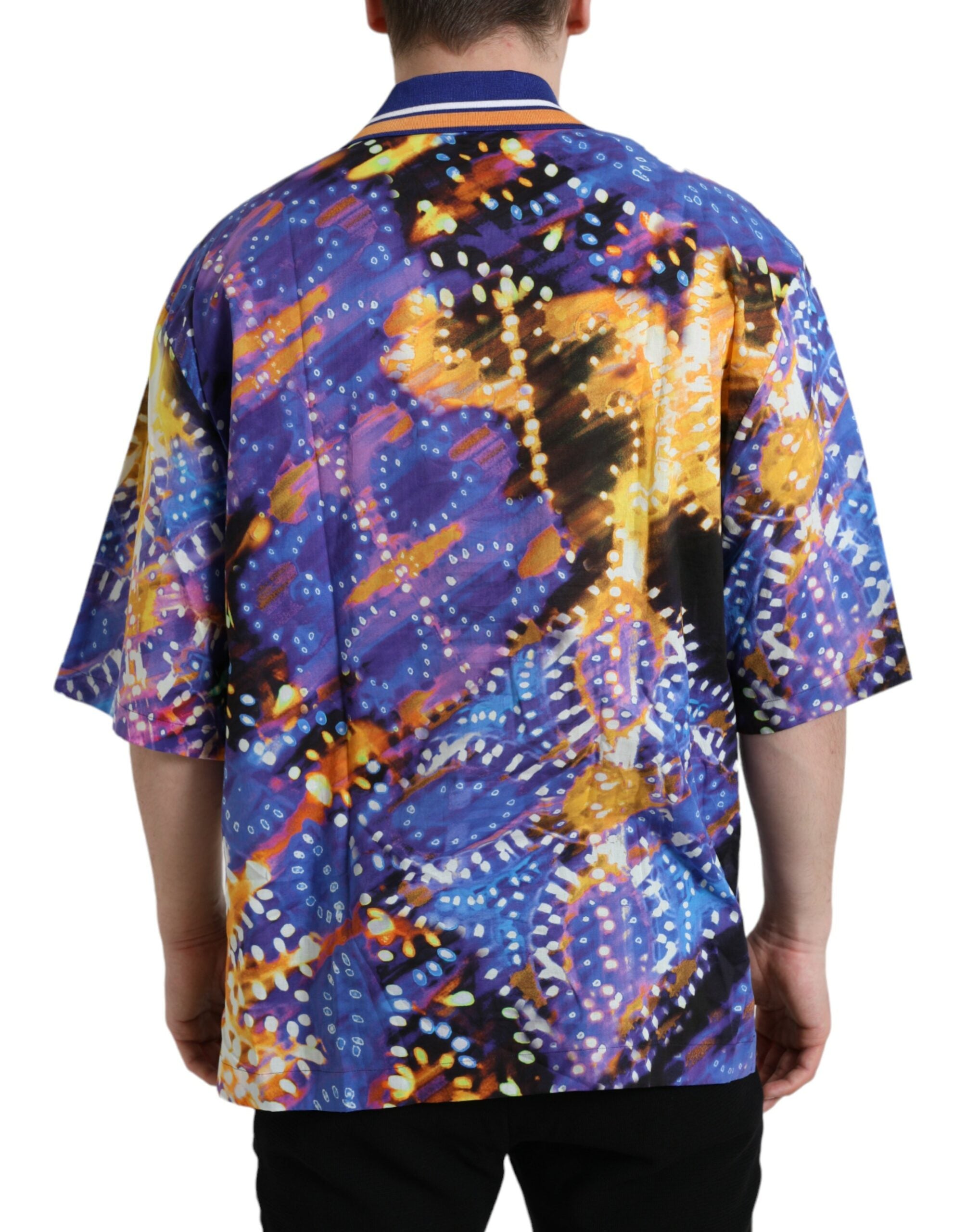 Mehrfarbiges Freizeithemd aus Baumwolle mit Luminarie-Print von Dolce &amp; Gabbana