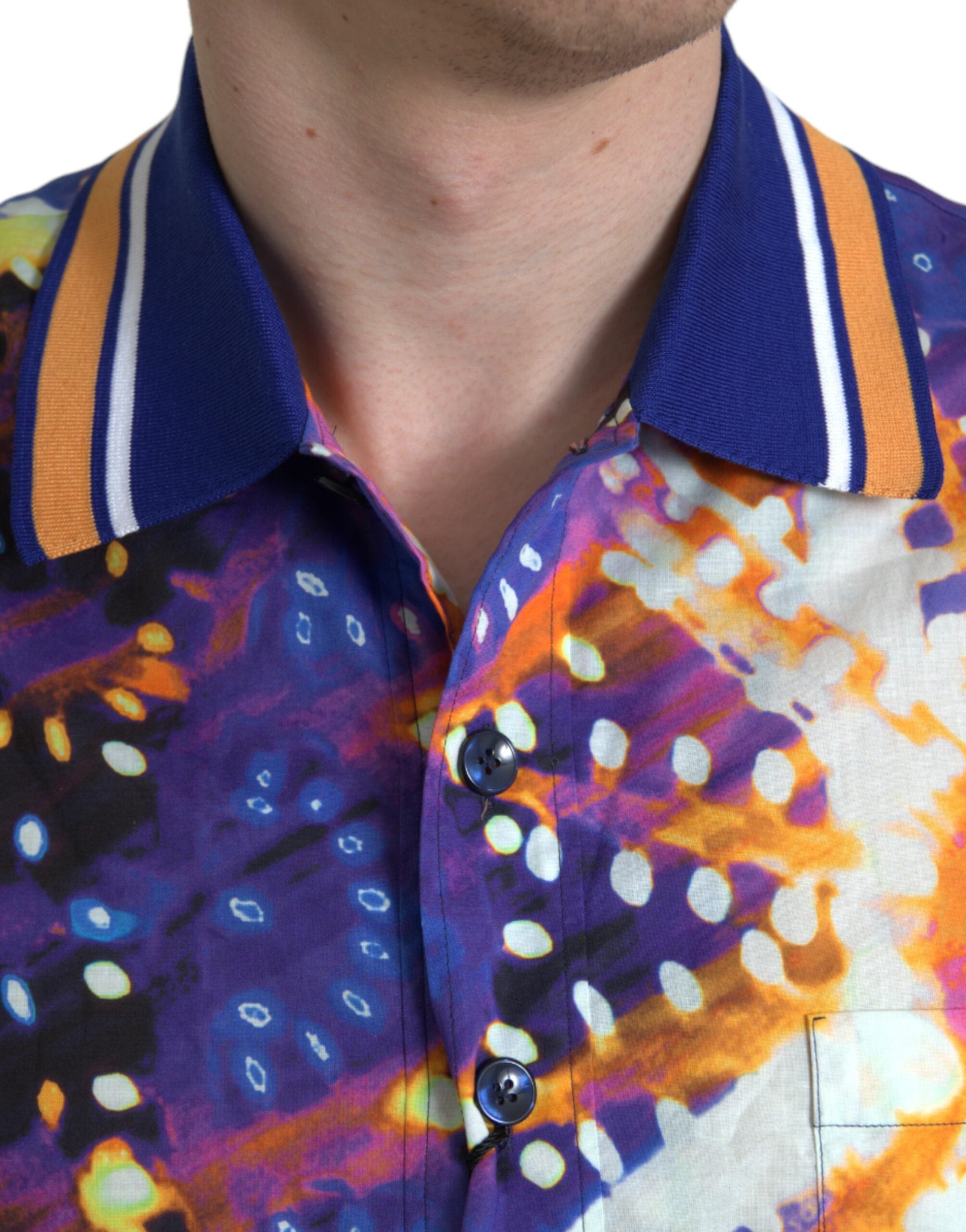Mehrfarbiges Freizeithemd aus Baumwolle mit Luminarie-Print von Dolce &amp; Gabbana