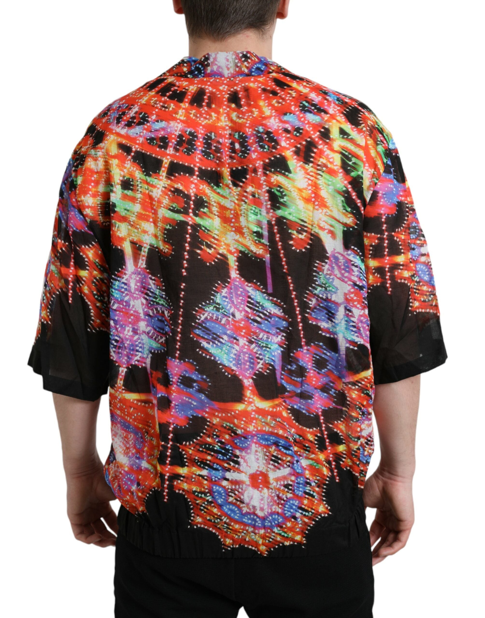 Mehrfarbiges Baumwoll-T-Shirt mit Luminarie-Print von Dolce &amp; Gabbana
