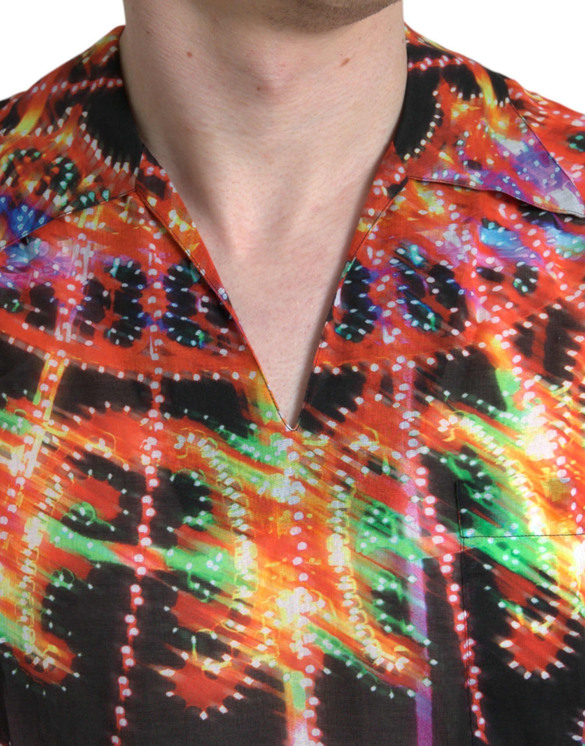 Mehrfarbiges Baumwoll-T-Shirt mit Luminarie-Print von Dolce &amp; Gabbana