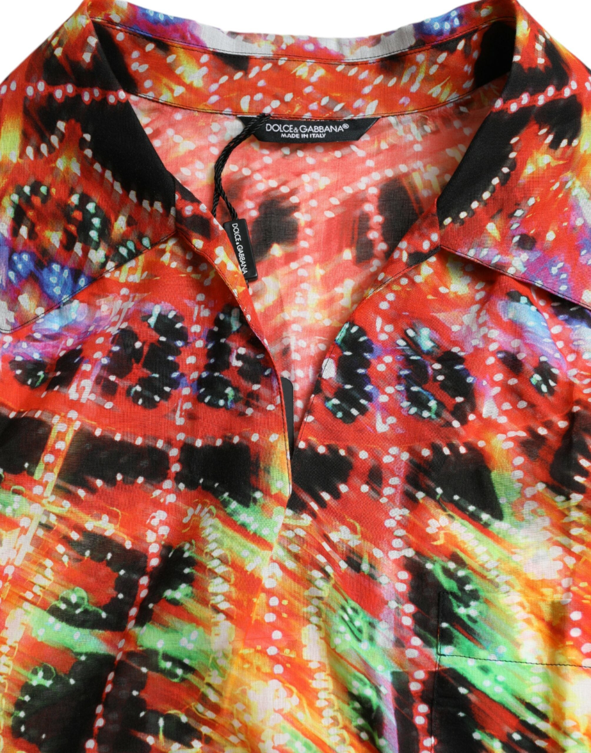Mehrfarbiges Baumwoll-T-Shirt mit Luminarie-Print von Dolce &amp; Gabbana