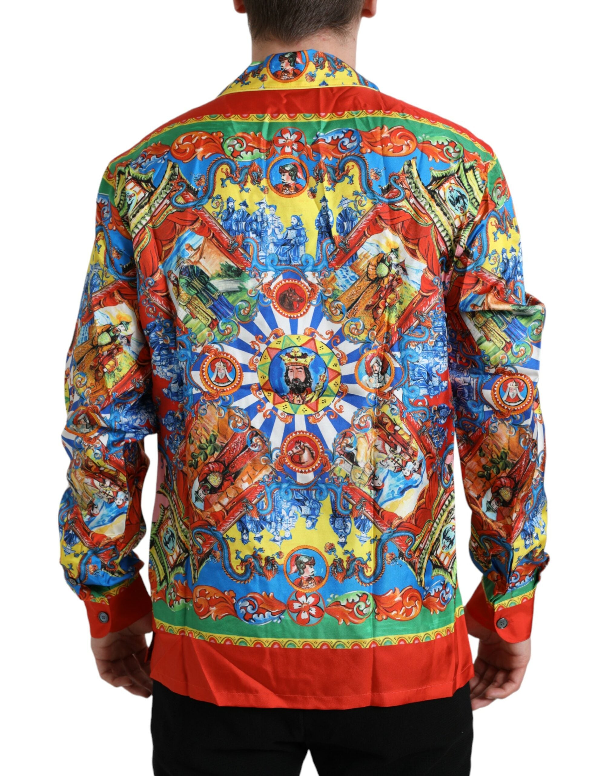 Dolce &amp; Gabbana – Freizeithemd mit mehrfarbigem Muster und Button-Down-Kragen