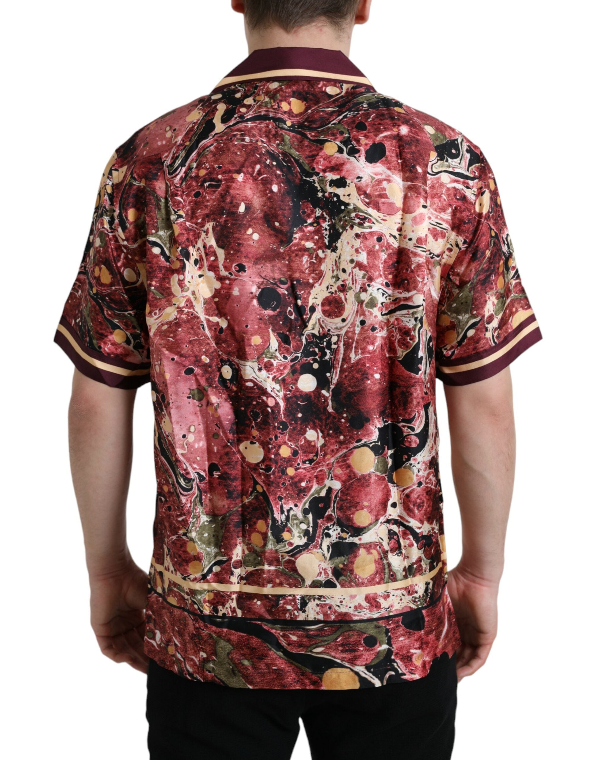 Dolce &amp; Gabbana Mehrfarbiges Button-Down-Seidenhemd