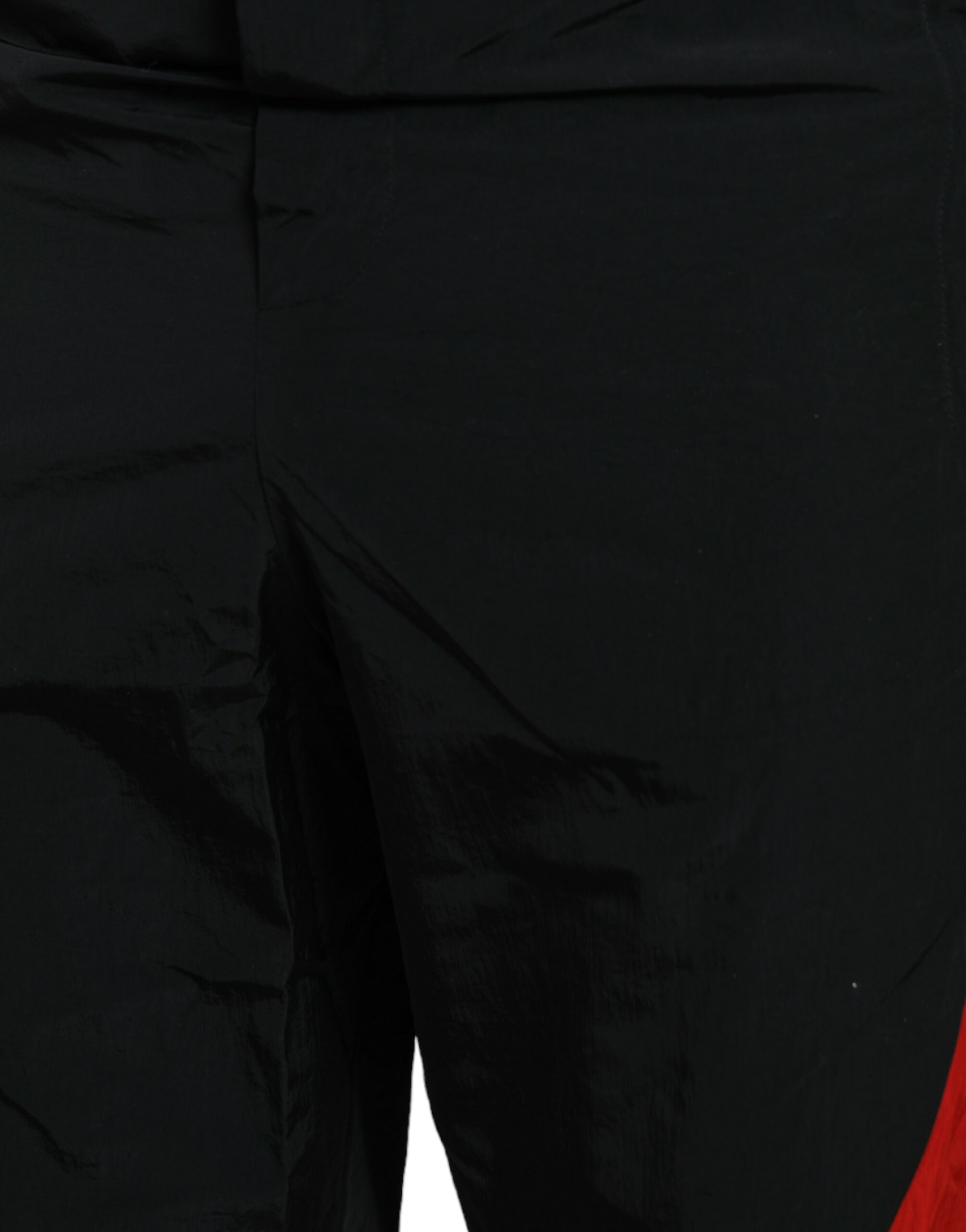 Dolce &amp; Gabbana – Jogginghose aus Nylon mit Leopardenmuster in Schwarz und Rot