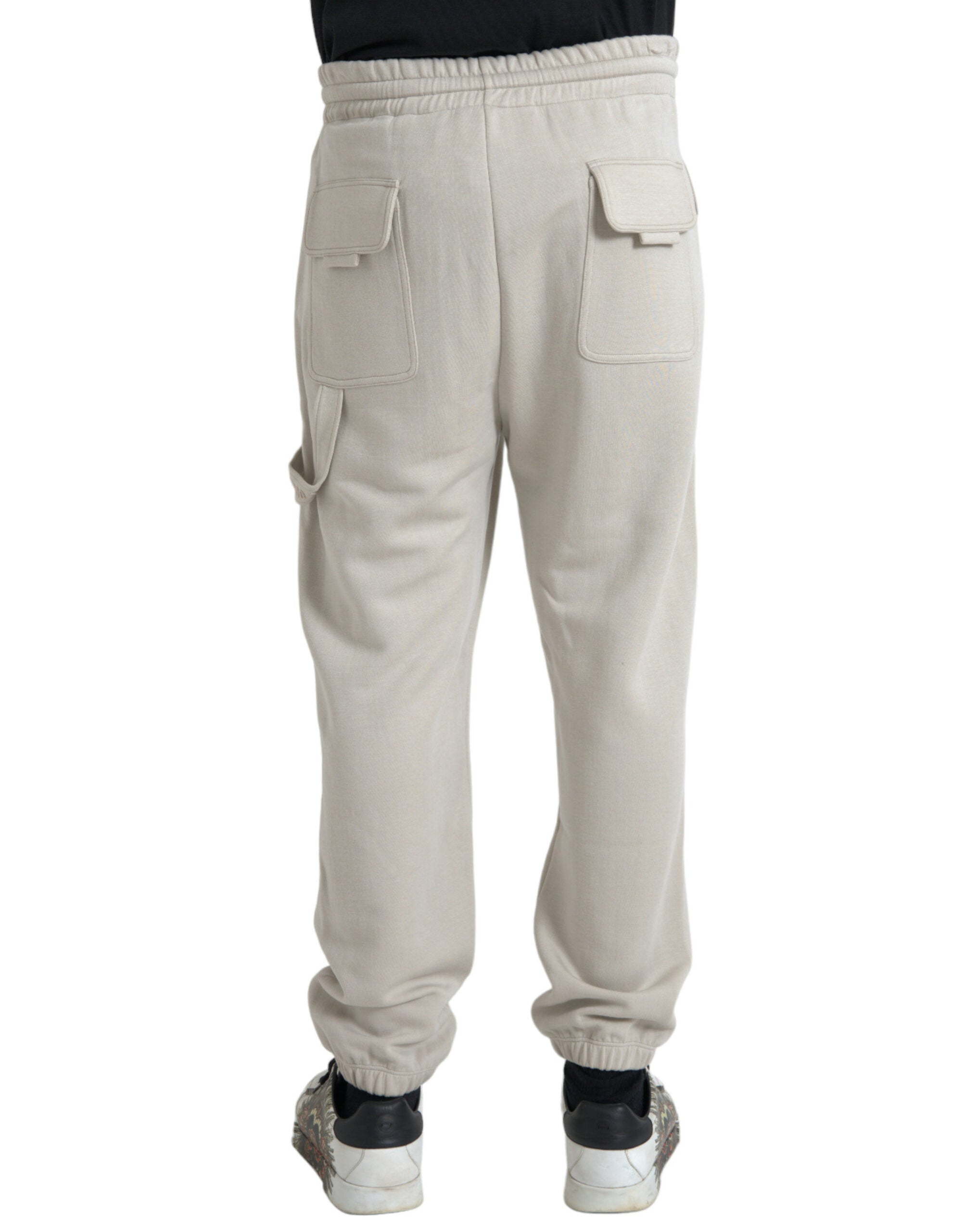 Dolce &amp; Gabbana – Cargo-Jogginghose aus Viskose in Off-White