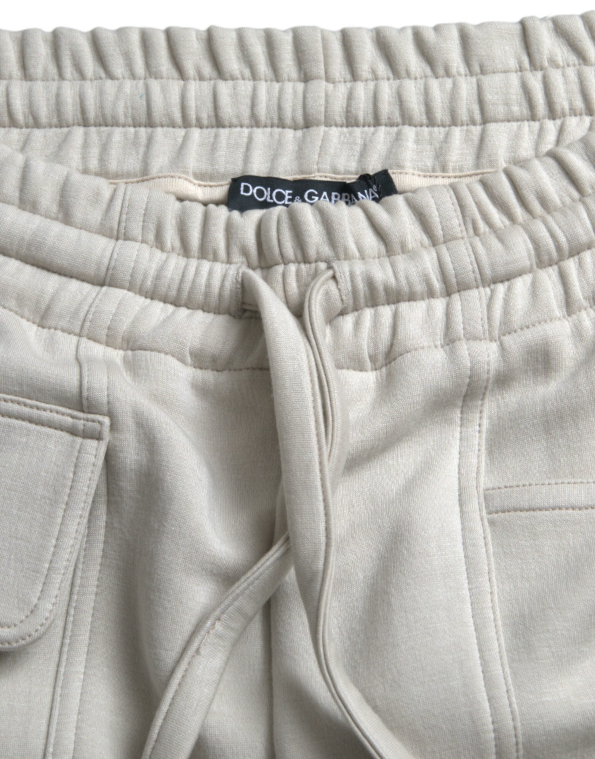 Dolce &amp; Gabbana – Cargo-Jogginghose aus Viskose in Off-White