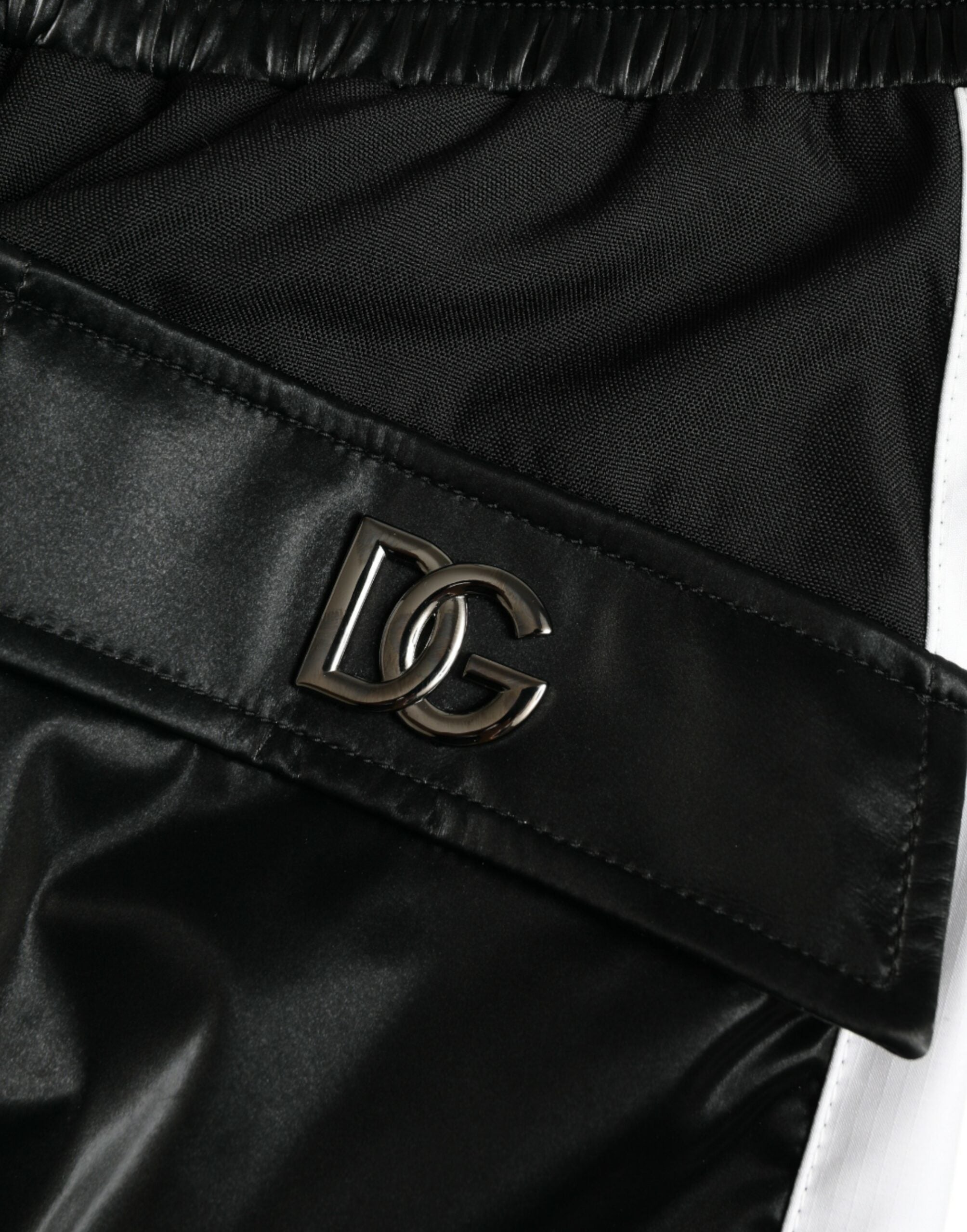 Dolce &amp; Gabbana Schwarze Nylon Cargo Jogger Herren Jogginghose