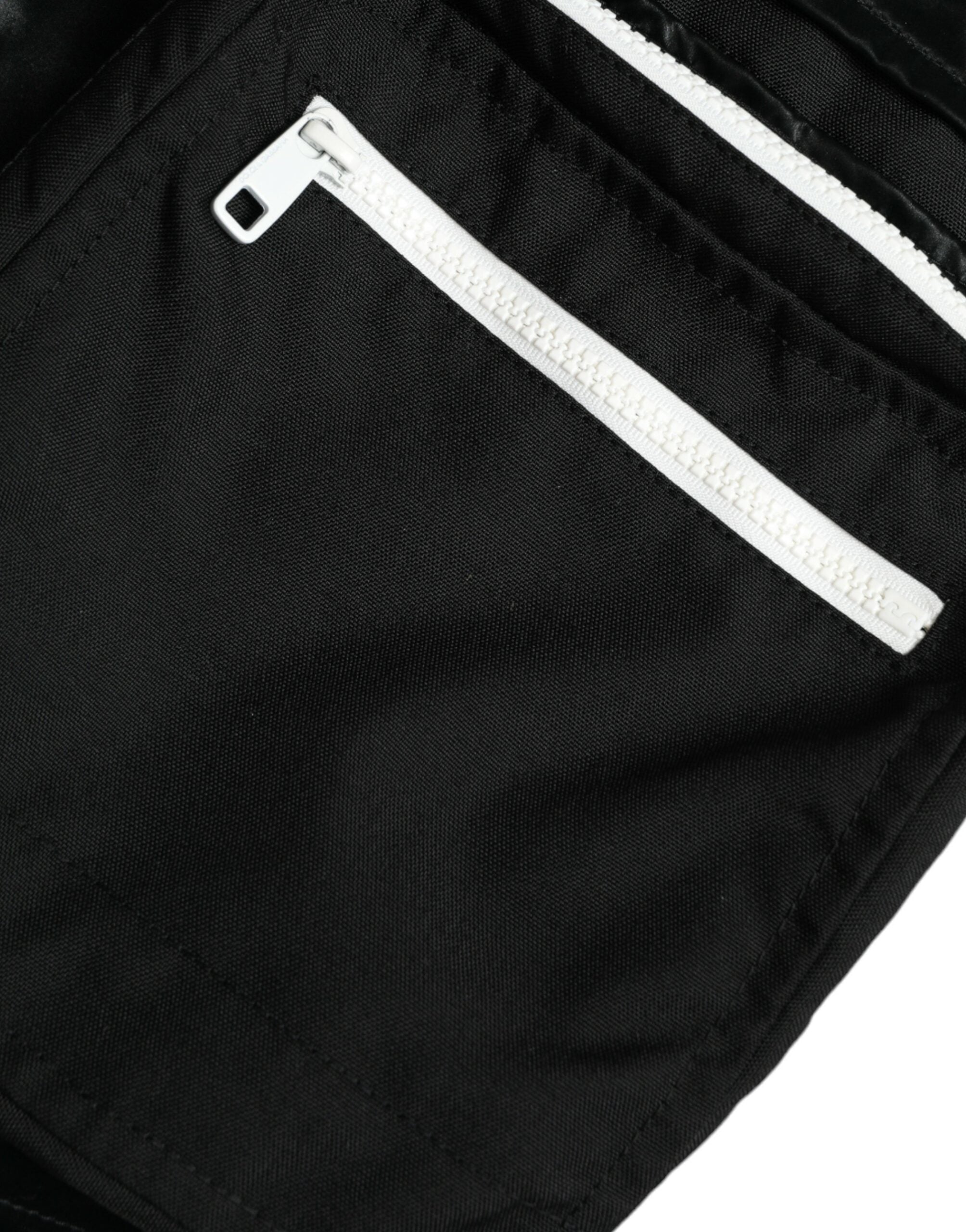 Dolce &amp; Gabbana Schwarze Nylon Cargo Jogger Herren Jogginghose