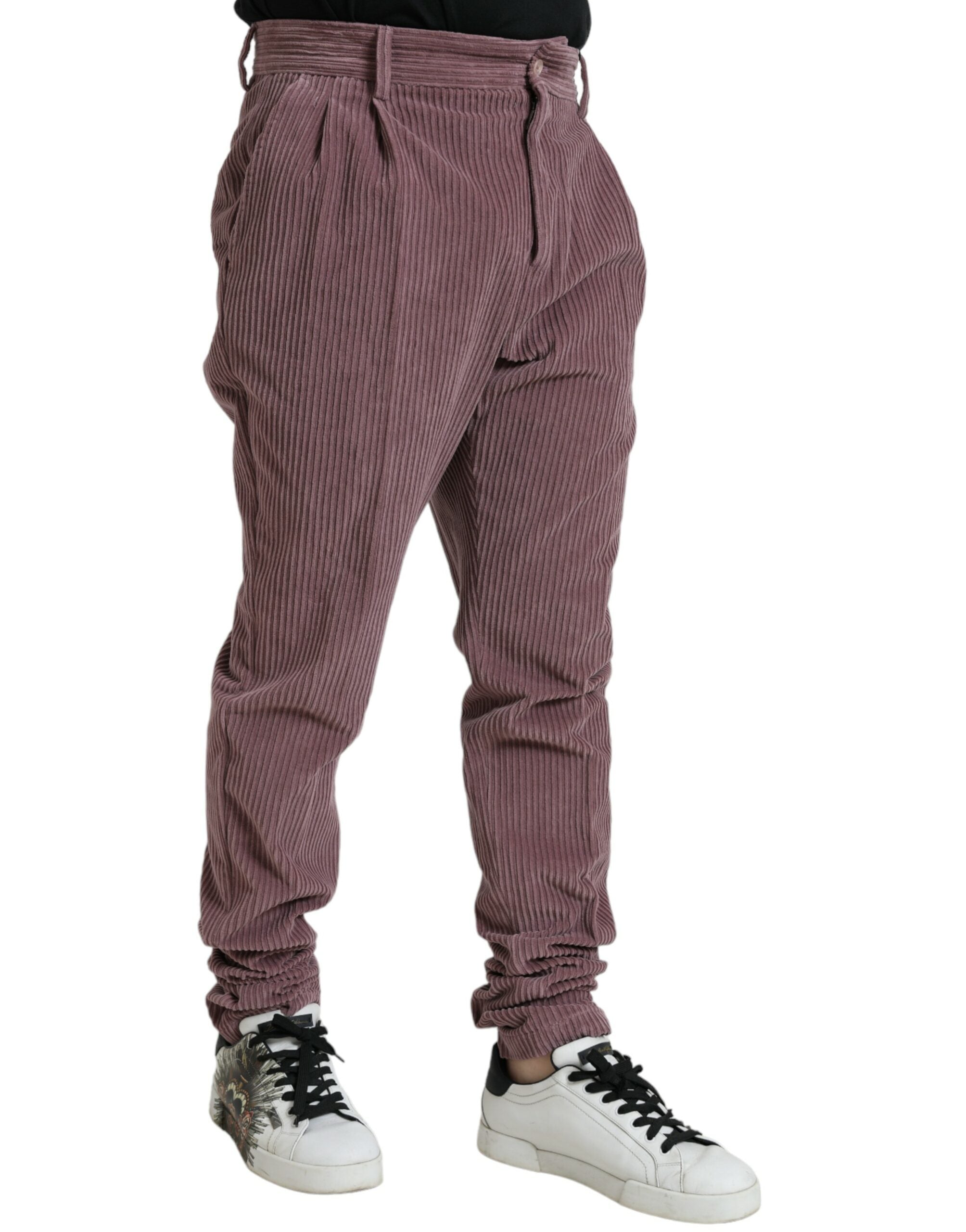 Dolce &amp; Gabbana Lila Cord-Baumwoll-Stretch-Skinny-Hose