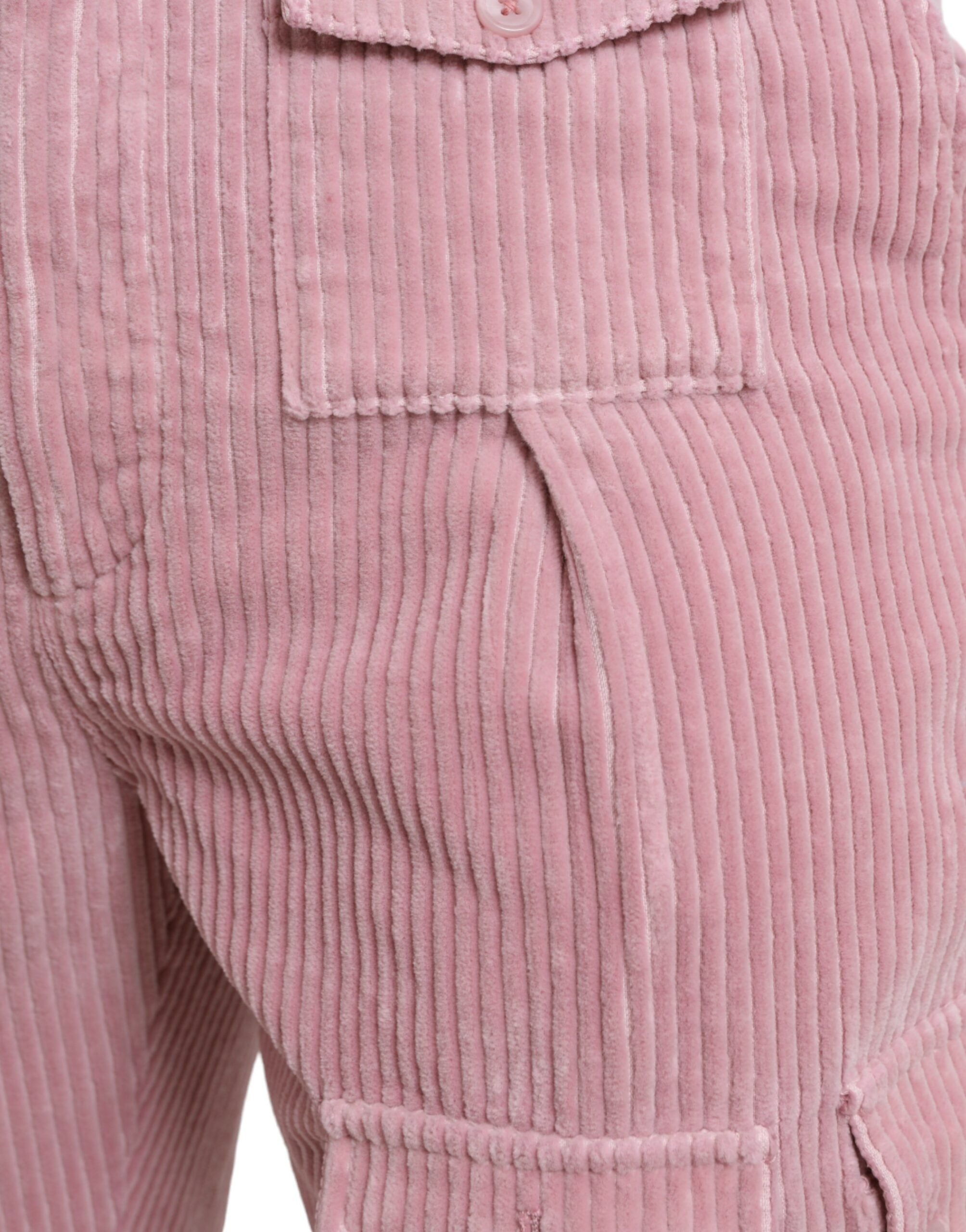 Dolce &amp; Gabbana – Skinny-Cargo-Jeans aus Cord-Baumwolle mit Stretch in Rosa