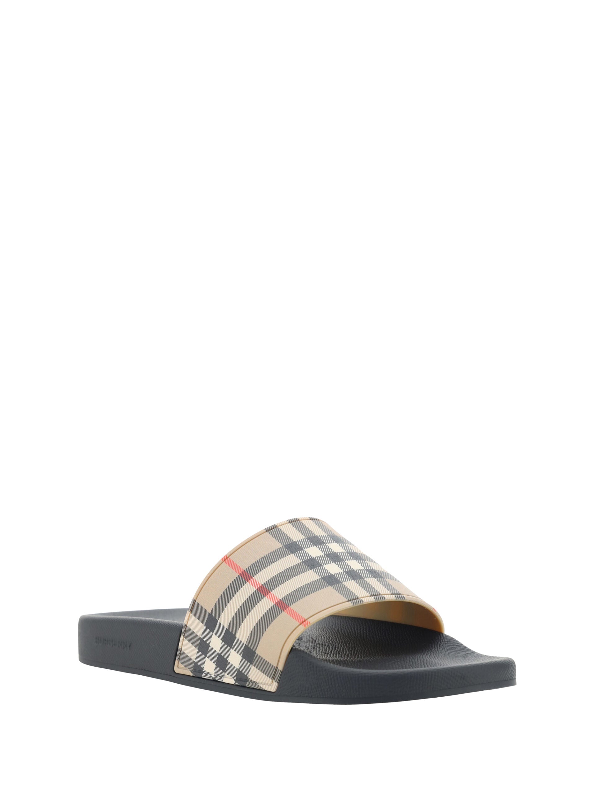 Burberry – Braune Slides-Sandalen aus Gummi