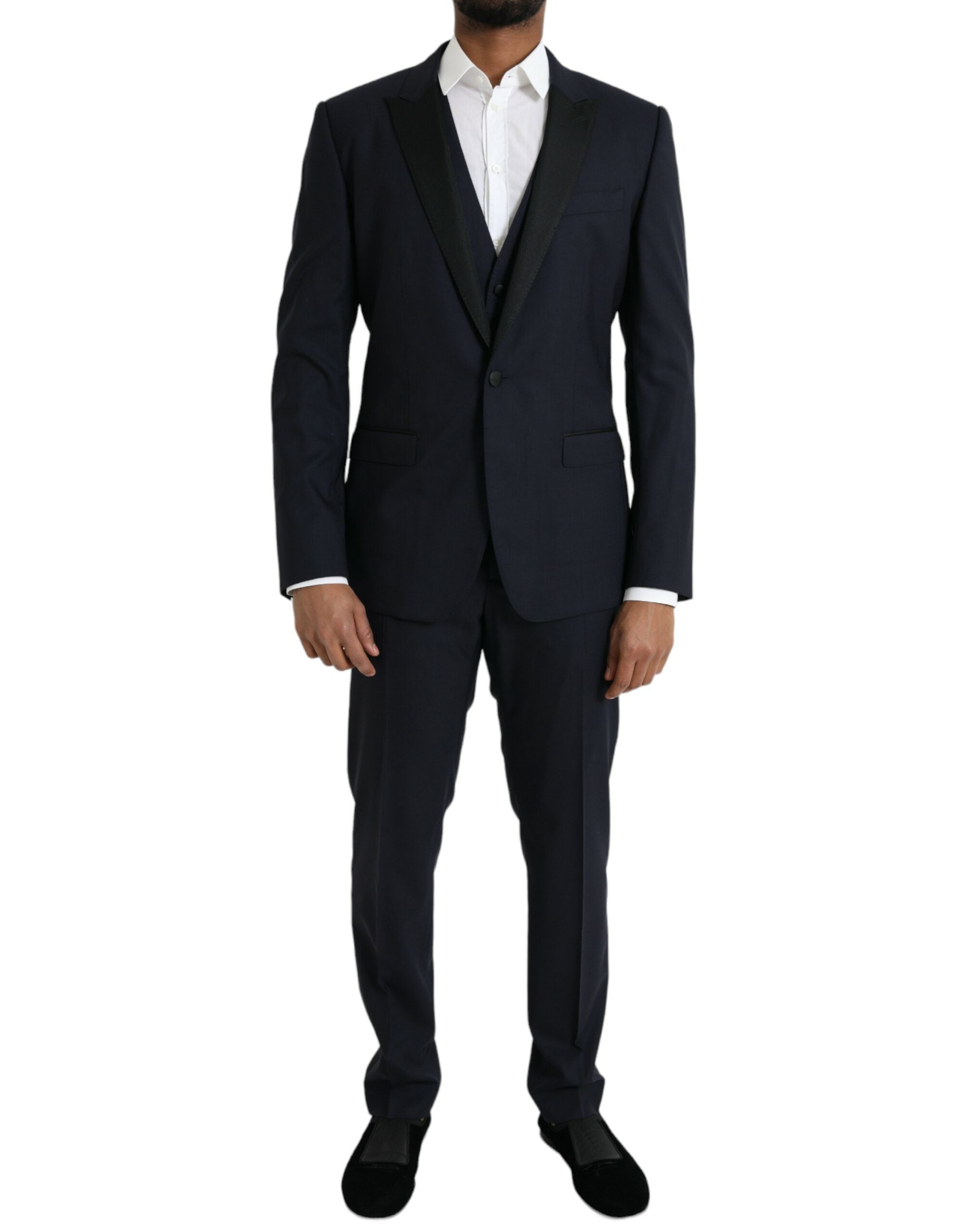 Dolce &amp; Gabbana – Dunkelblauer MARTINI-Anzug aus Wolle, dreiteilig