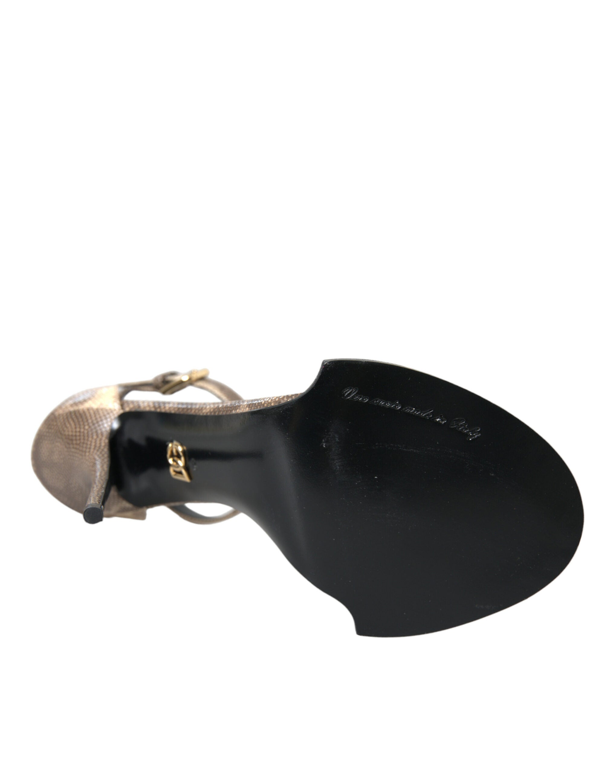Sandale Dolce &amp; Gabbana maro din piele exotică cu cristale