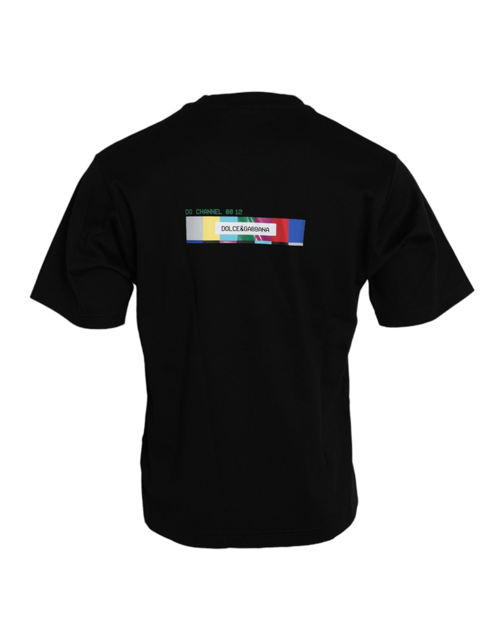 Tricou Dolce &amp; Gabbana negru cu guler rotund și imprimeu cu dragoste