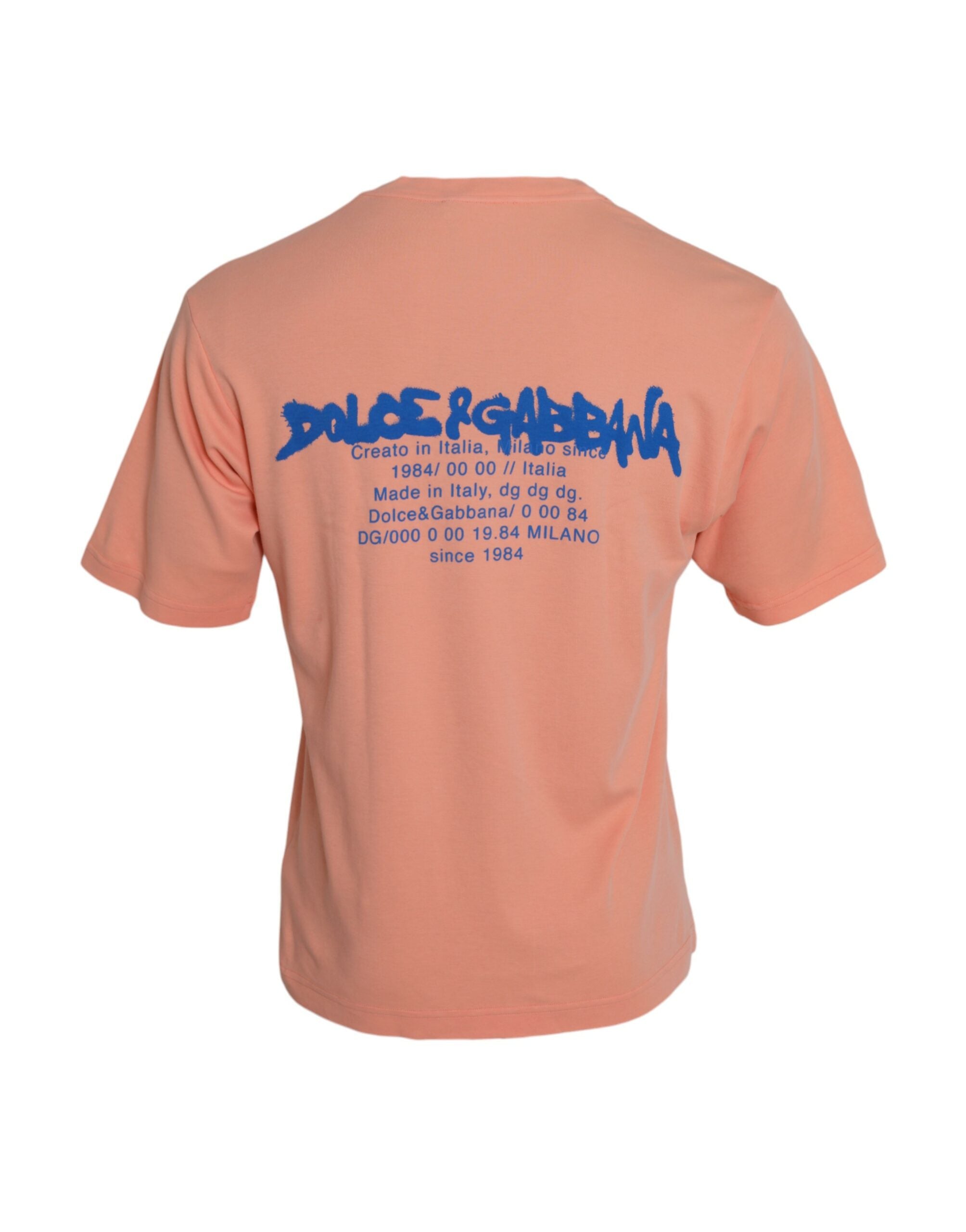 Tricou Dolce &amp; Gabbana cu mânecă scurtă și imprimeu logo din bumbac coral
