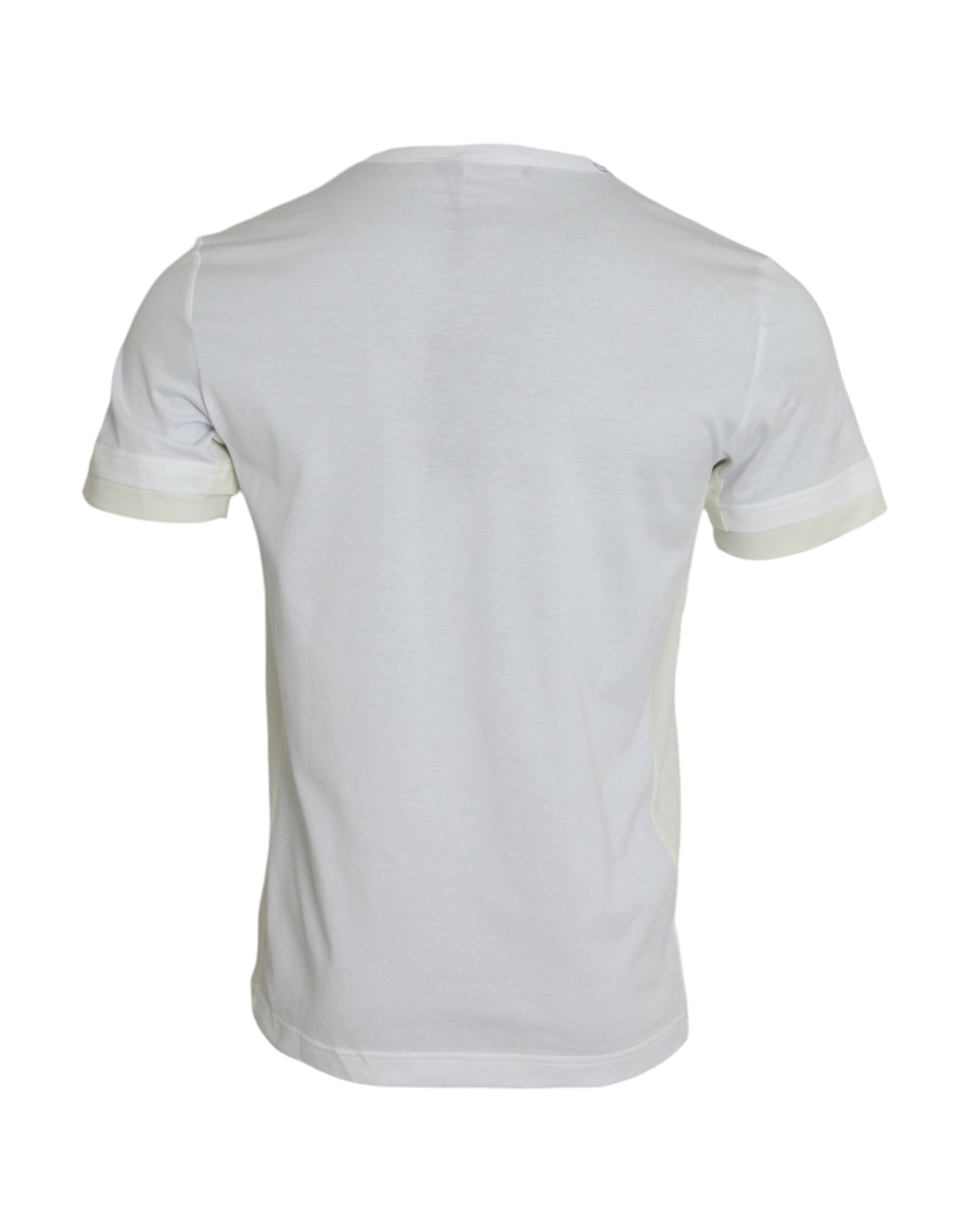 Tricou Dolce &amp; Gabbana alb din bumbac cu mânecă scurtă și buzunar