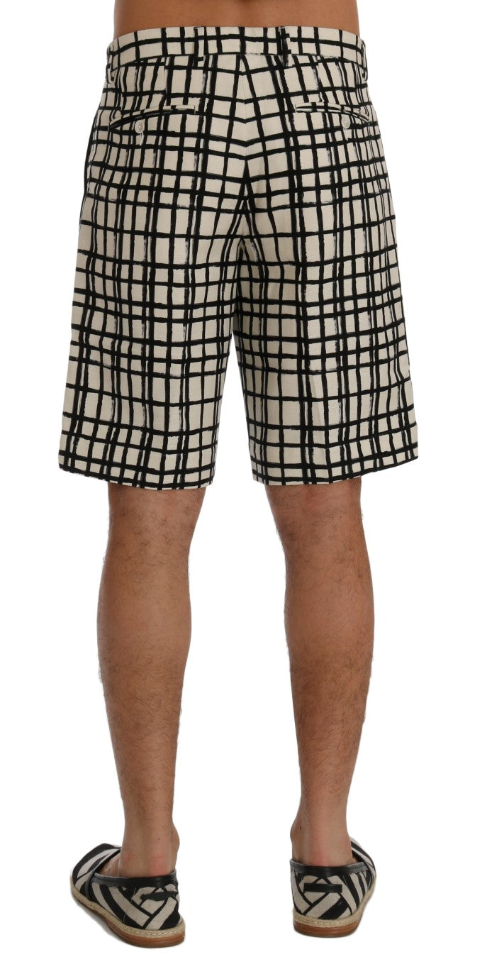 Dolce &amp; Gabbana Elegante gestreifte Shorts aus Baumwoll-Leinen