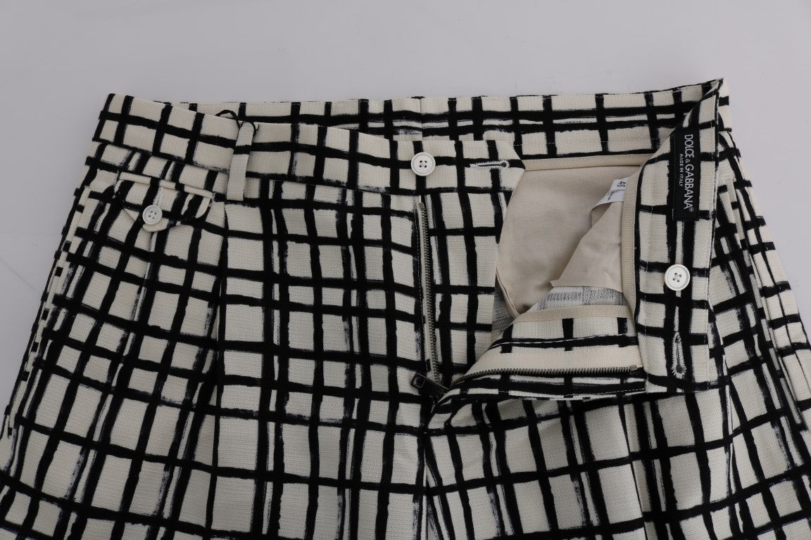 Dolce &amp; Gabbana Elegante gestreifte Shorts aus Baumwoll-Leinen