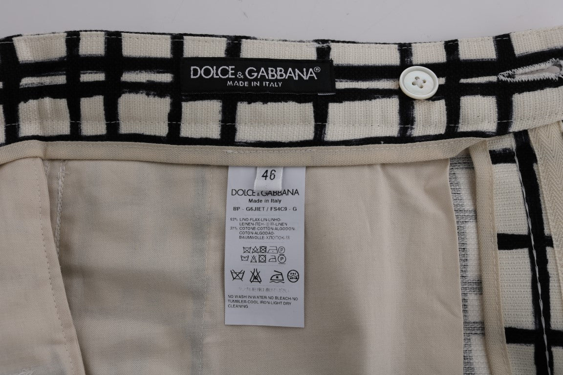 Dolce &amp; Gabbana Elegante gestreifte Shorts aus Baumwoll-Leinen