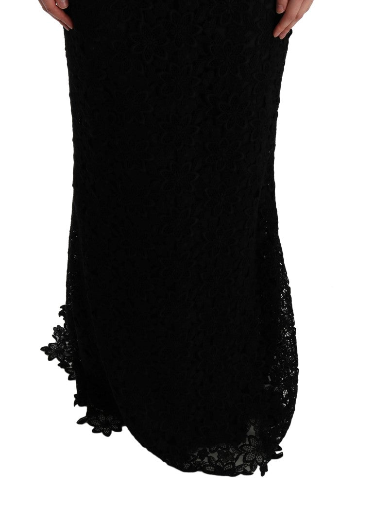 Rochie elegantă neagră, tip șaibă, cu căptușeală de mătase, Dolce &amp; Gabbana