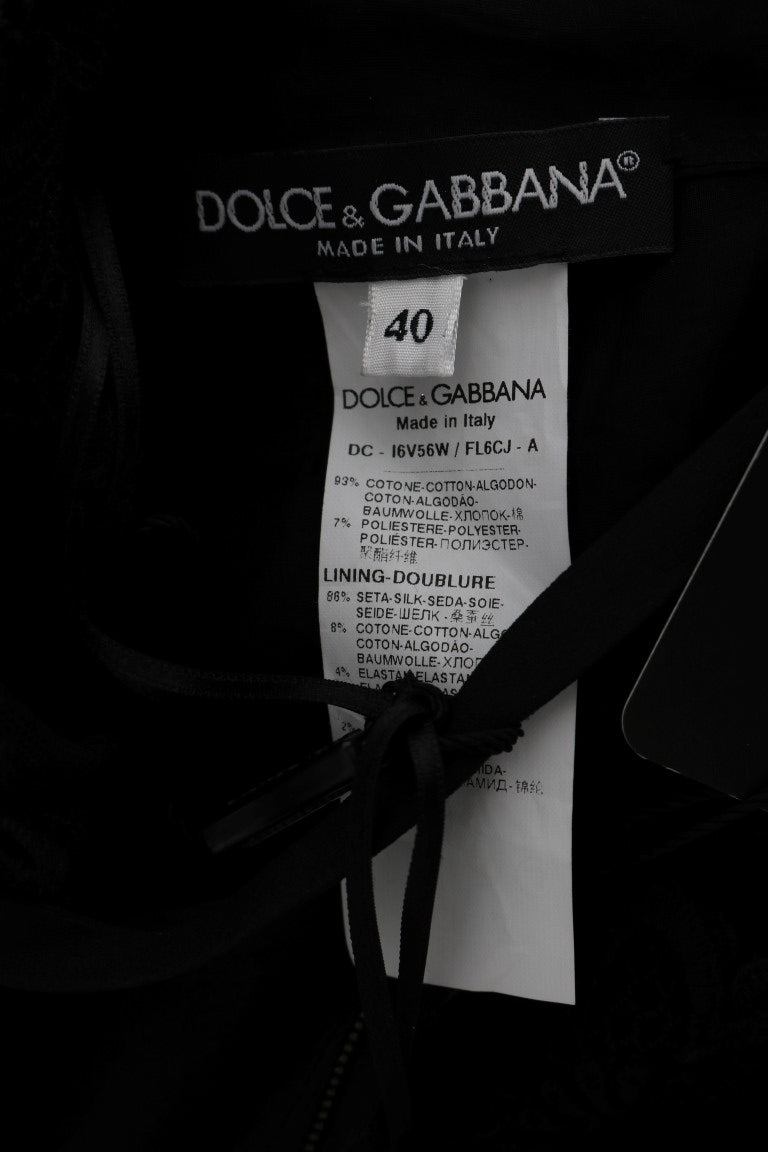 Rochie elegantă neagră, tip șaibă, cu căptușeală de mătase, Dolce &amp; Gabbana
