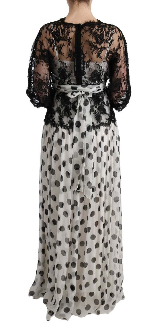 Rochie lungă elegantă cu buline Dolce &amp; Gabbana