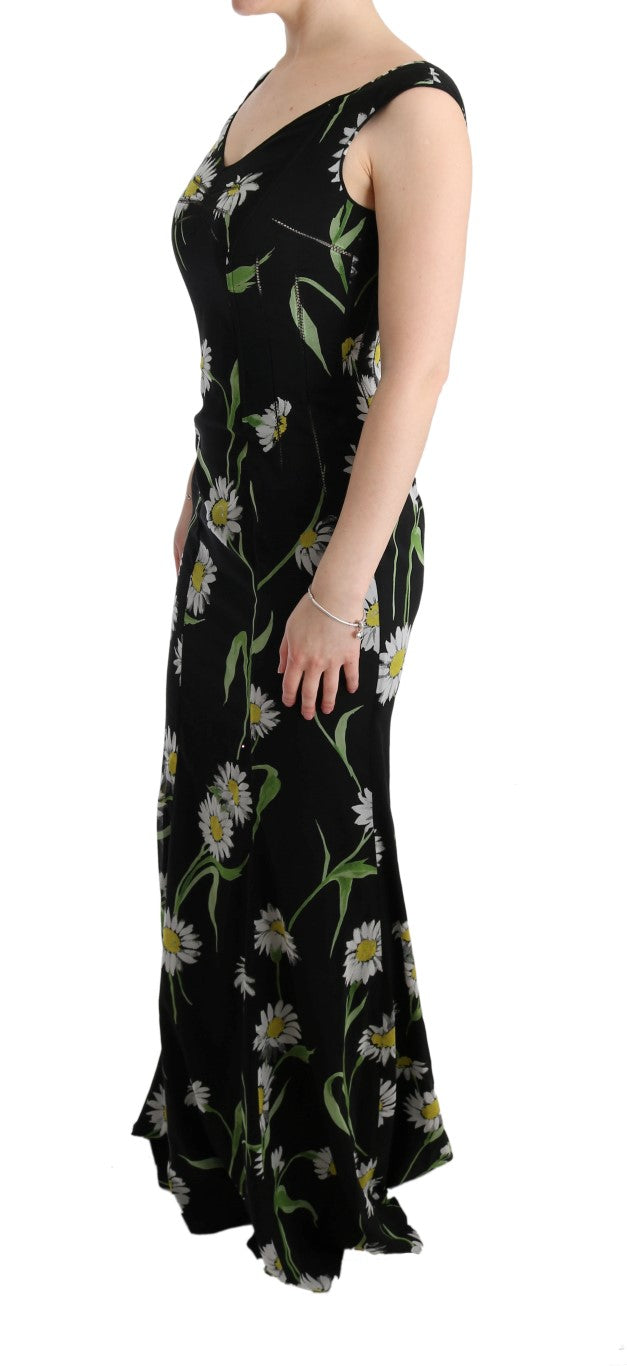 Dolce &amp; Gabbana – Langes Etuikleid mit Sonnenblumen-Print