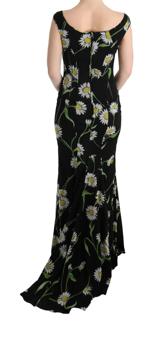 Dolce &amp; Gabbana – Langes Etuikleid mit Sonnenblumen-Print