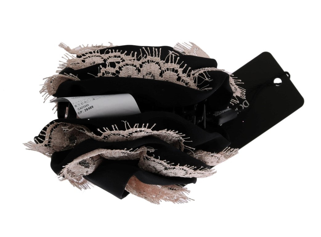 Dolce &amp; Gabbana – Elegante Haarklammer aus floraler Spitze mit Kristallen