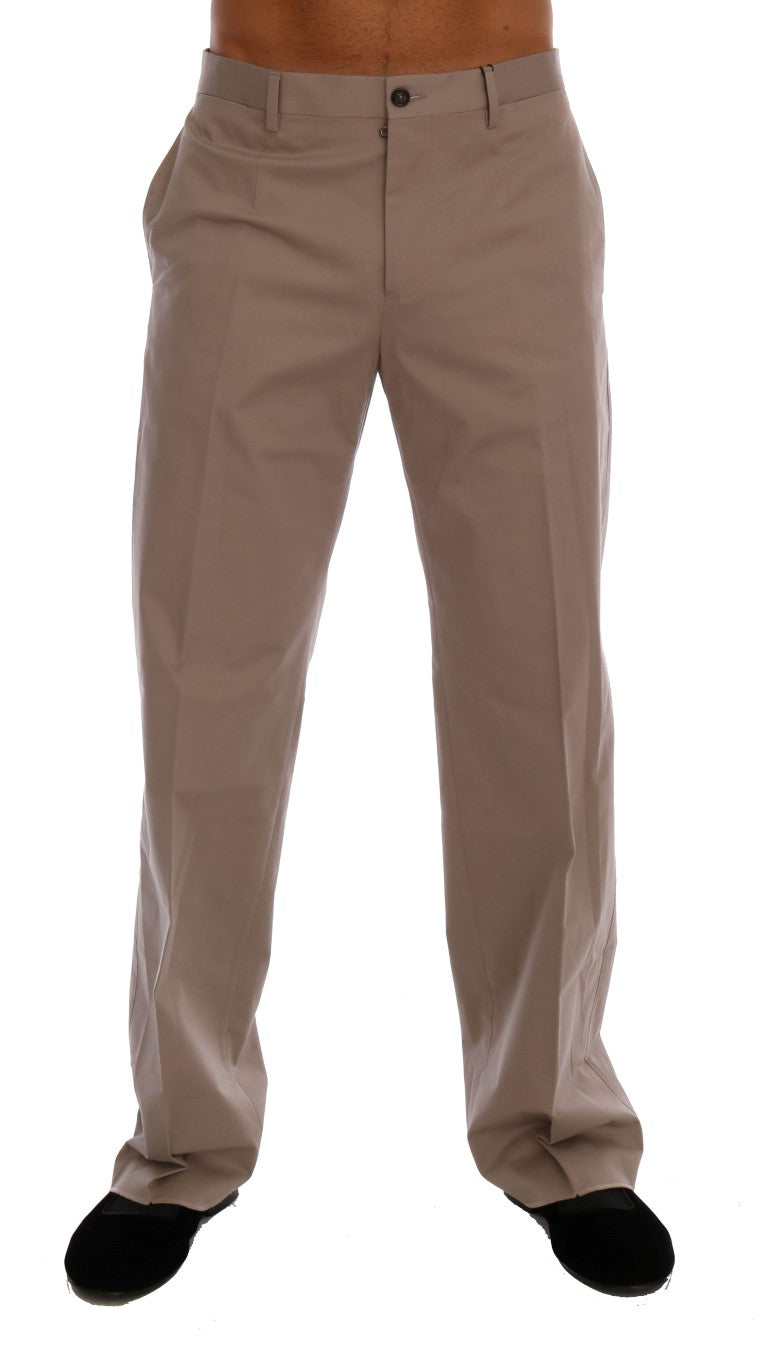 Dolce &amp; Gabbana Chic Beige Chinos Freizeithose