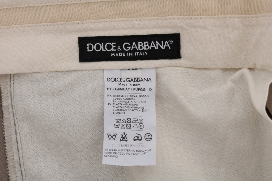 Dolce &amp; Gabbana Chic Beige Chinos Freizeithose