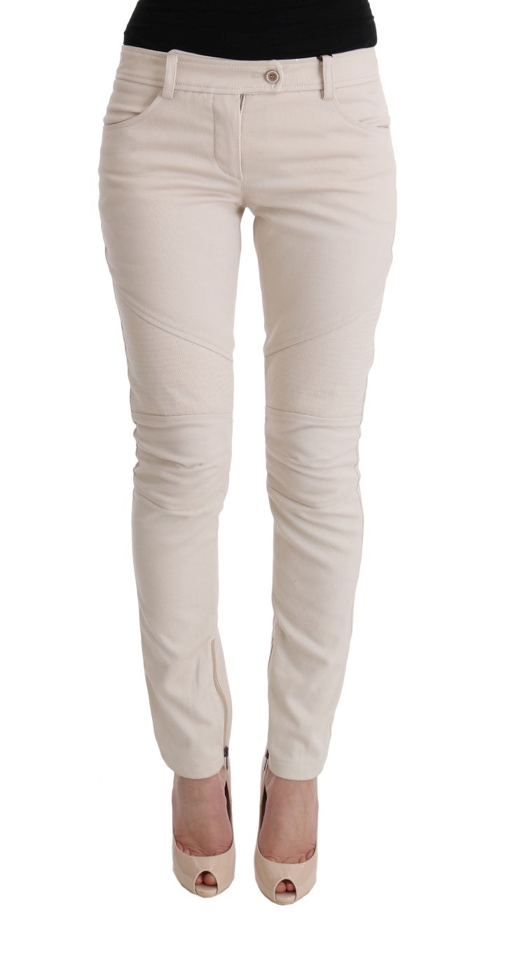 Ermanno Scervino Chic Weiß Slim Fit Denim Schatz