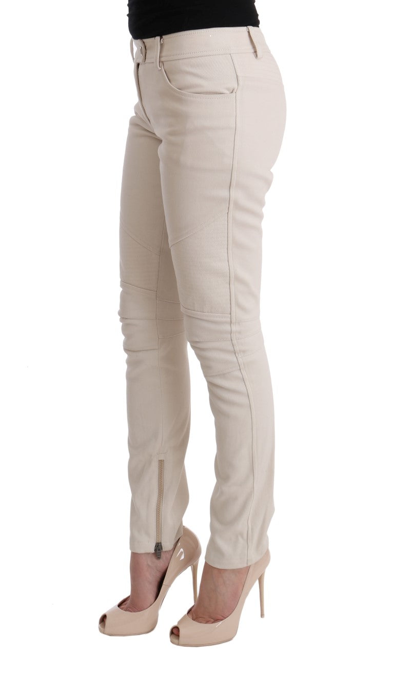 Ermanno Scervino Chic Weiß Slim Fit Denim Schatz