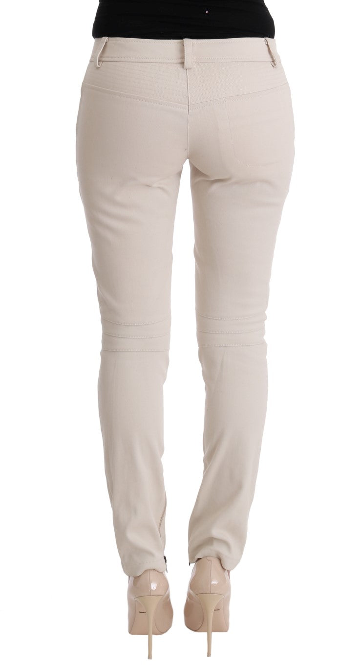 Ermanno Scervino Pantaloni scurți din denim alb chic, croială slim fit