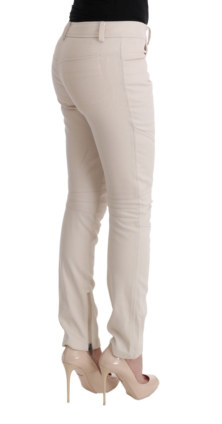 Ermanno Scervino Pantaloni scurți din denim alb chic, croială slim fit