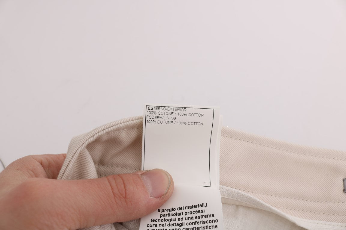 Ermanno Scervino Pantaloni scurți din denim alb chic, croială slim fit