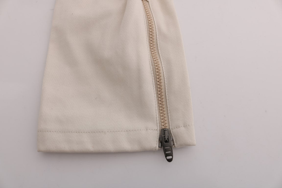 Ermanno Scervino Pantaloni scurți din denim alb chic, croială slim fit